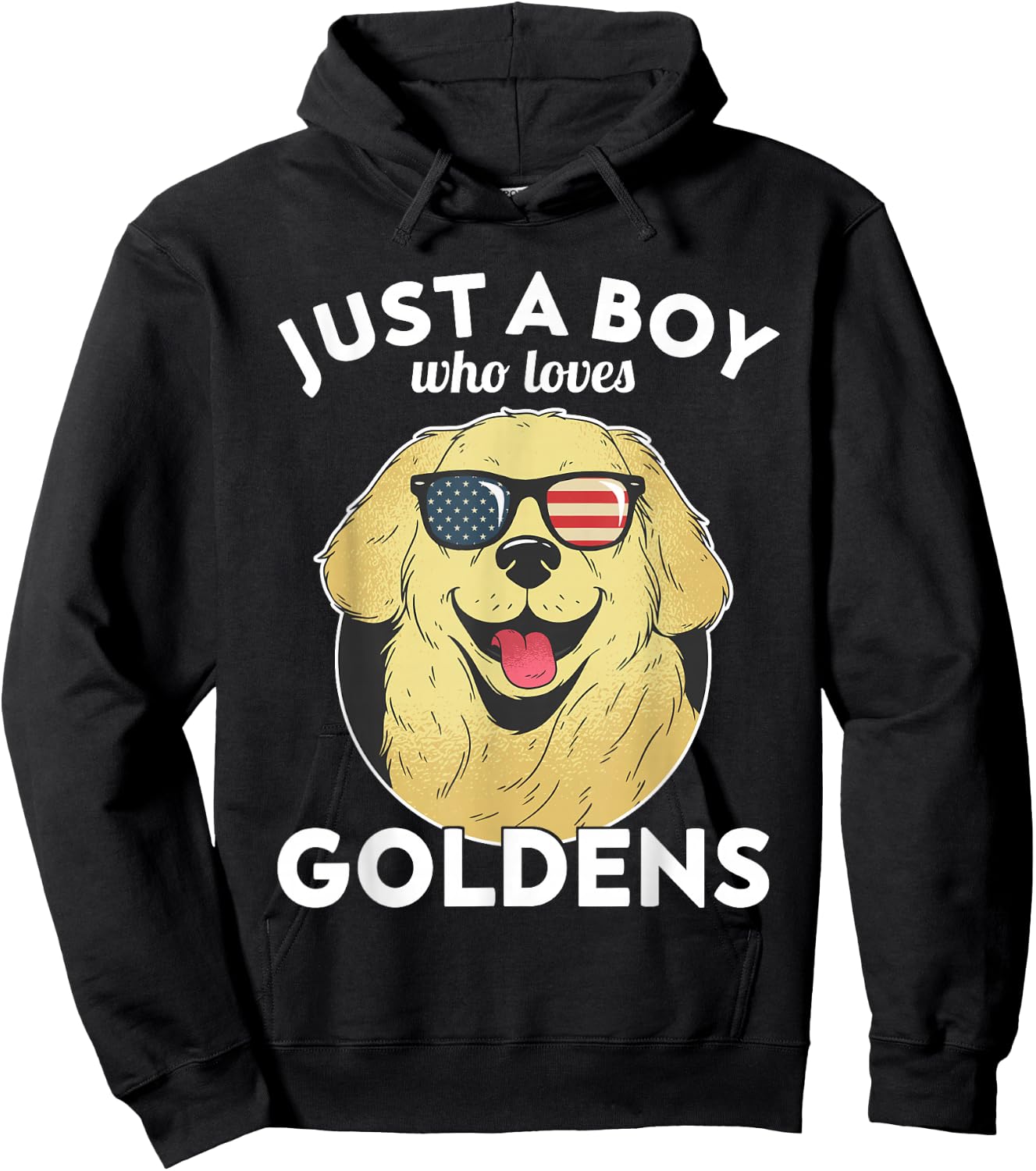 Just a Boy - Golden Retriever and Kids Hoodie - Hoodie | Black