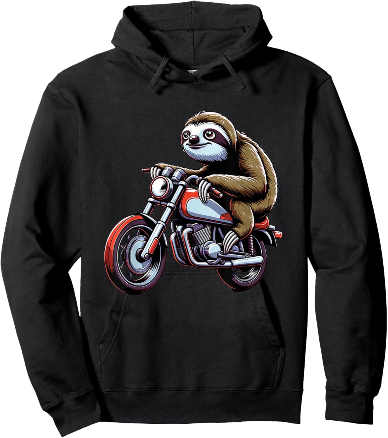 Sloth rides a Motorcycle for a Motorcycle Rider Sloth Fan Hoodie - Hoodie | Black