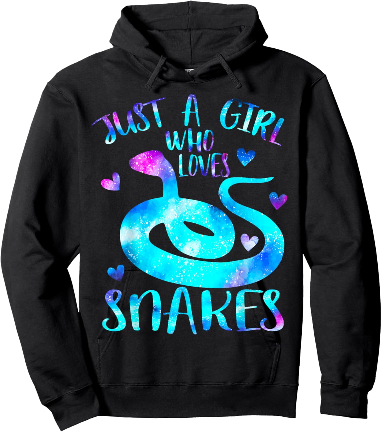 Just a Girl Who Loves Snakes Theme Cute Snake Lover Galaxy Hoodie - Hoodie | Black