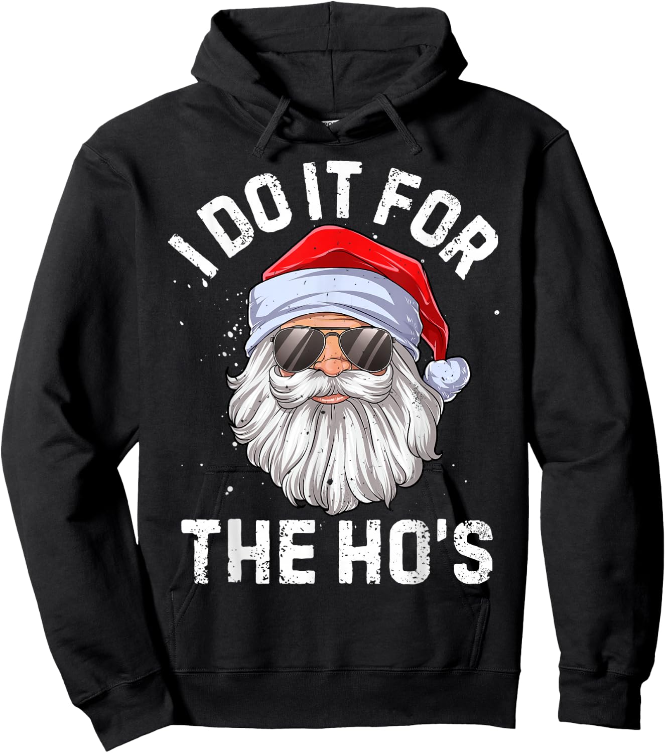 I Do It For The Ho's Funny Inappropriate Christmas Men Short Sleeve Santa Hoodie - Hoodie | Black