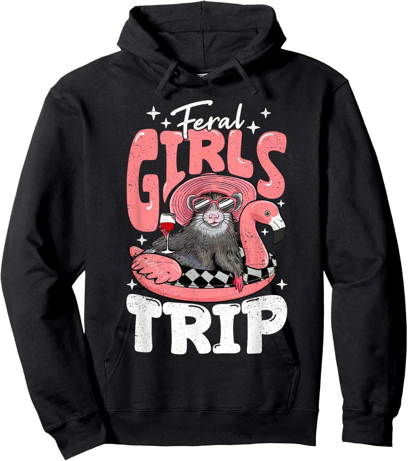 Feral Girls Trip Possum For Opossum Women Hoodie - Hoodie | Black