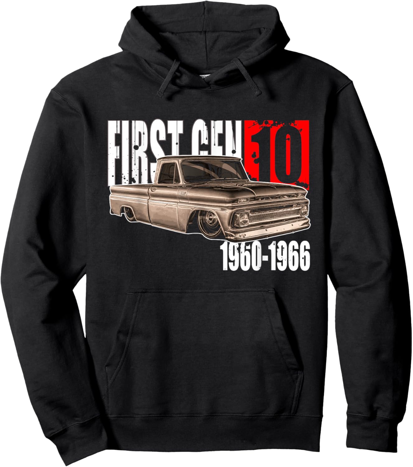 C10 Truck First Generation Custom 10 Classic C10 Truck Hoodie - Hoodie | Black