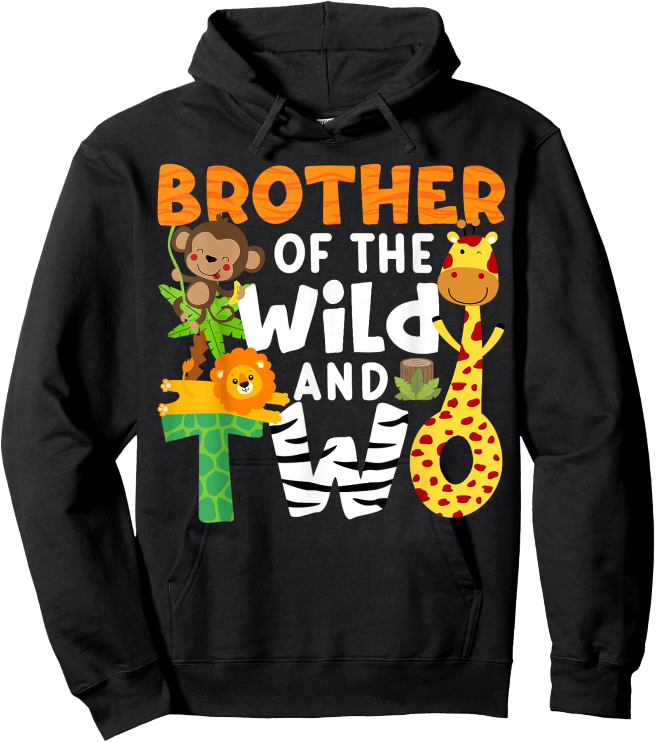 Brother Of The Wild and Two 2nd Theme Safari Jungle Animals Hoodie - Hoodie | Black