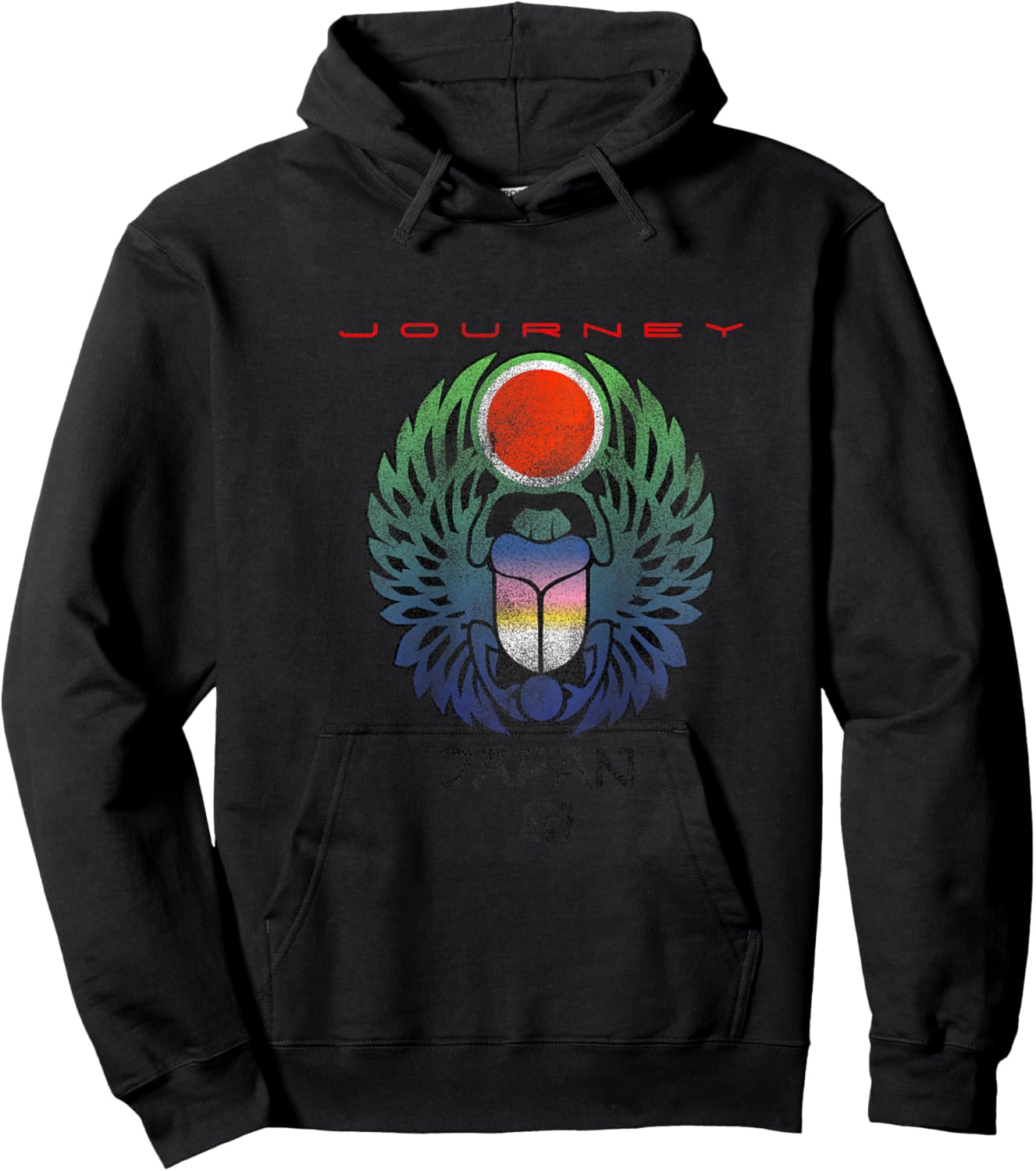Journey Infinity Wings Vivid Scarab Music Vintage Band Raglan Baseball Hoodie - Hoodie | Black