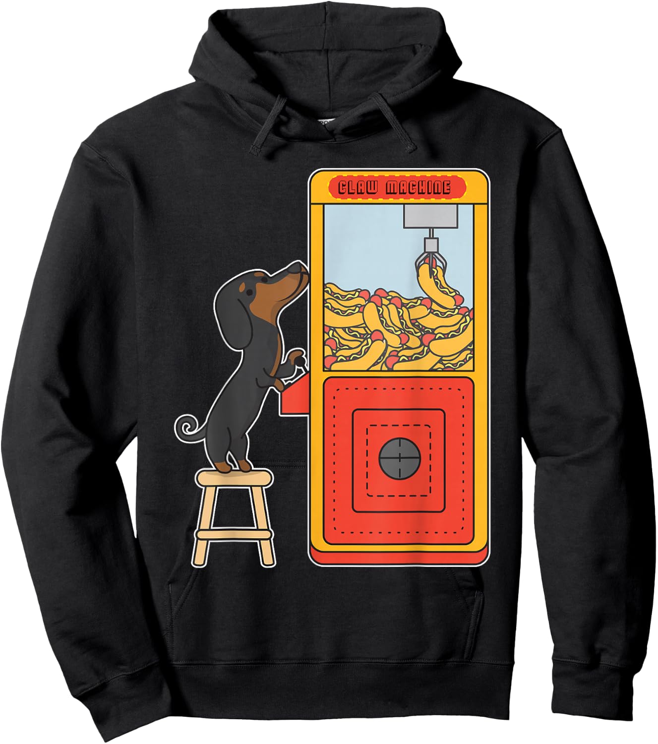 Dachshund Claw Crane Game Funny Wiener Dog Hoodie - Hoodie | Black