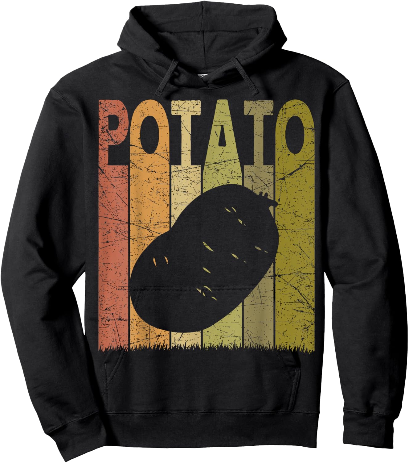 Farming Retro Potato Farming Designs. Potato Vintage - -Adults & Kids - Black - Small - Short Sleeve Hoodie - Hoodie | Black