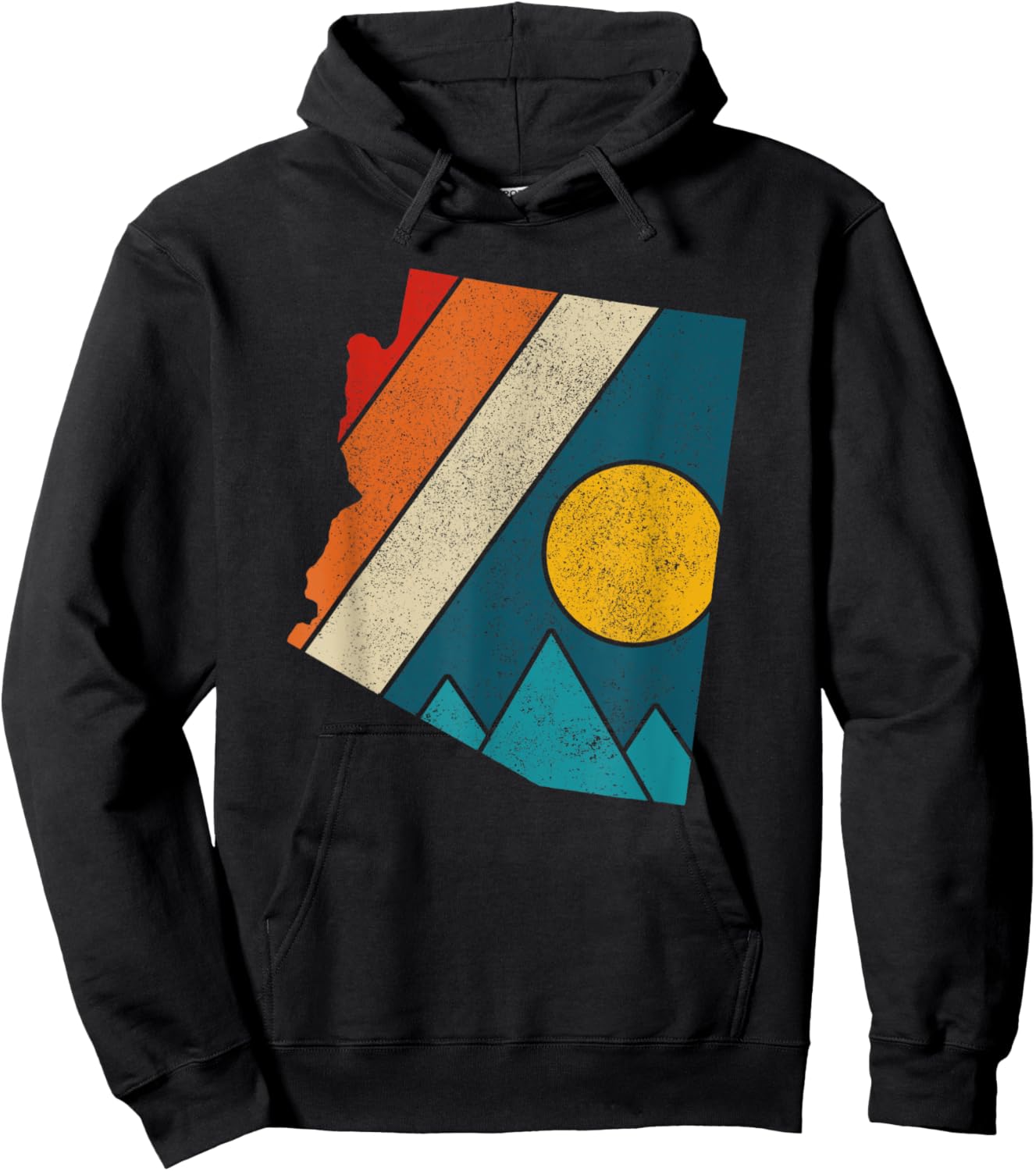 Arizona Vintage State Map Mountains Hikers Camping Gift Hoodie - Hoodie | Black