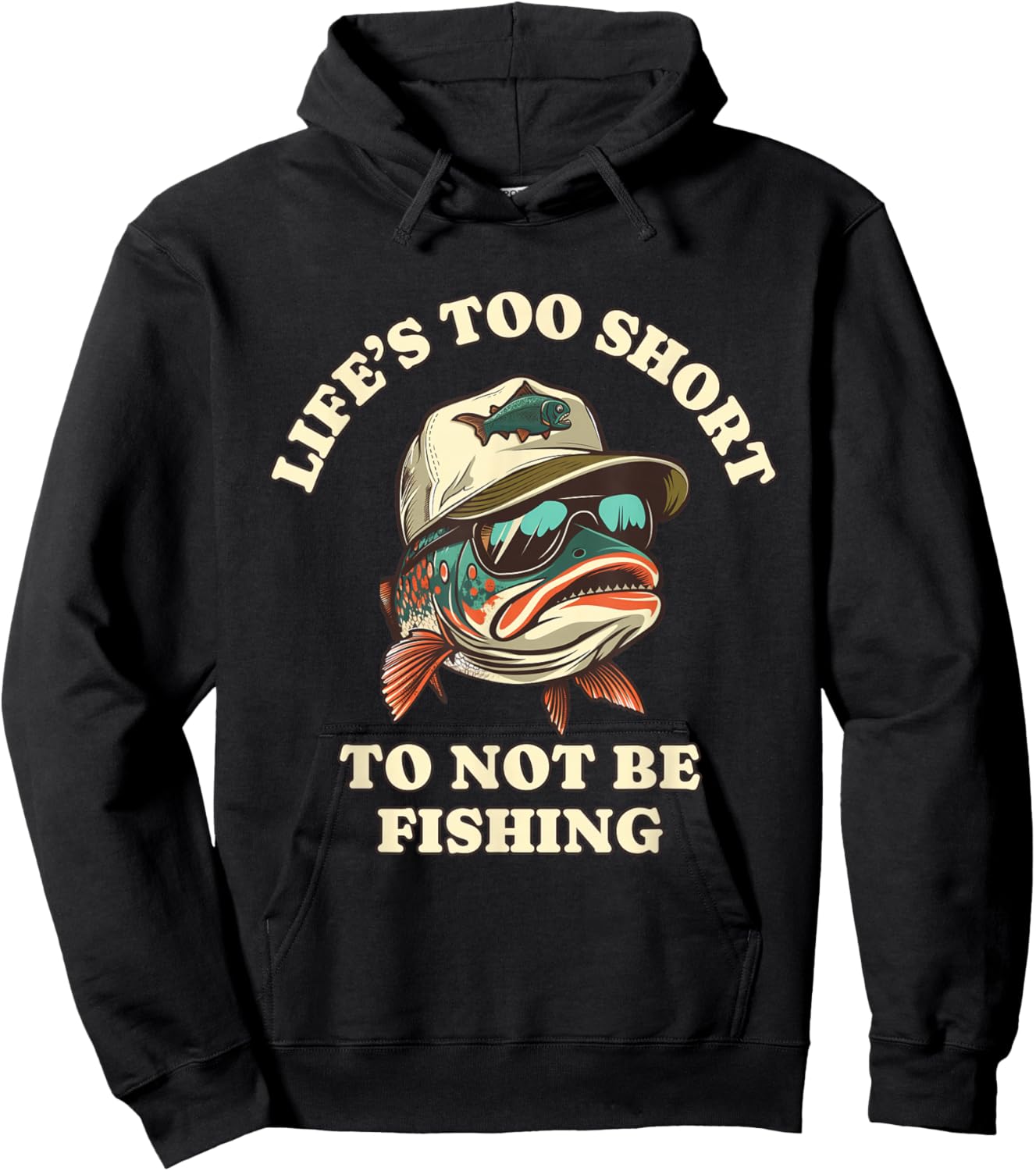 Fishing Fun Chill Trout Fisherman Hoodie - Hoodie | Black