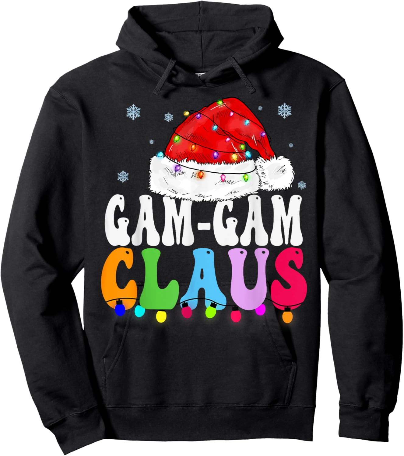 Gam-Gam Claus Funny Xmas Family Matching Grandma Christmas Hoodie - Hoodie | Black