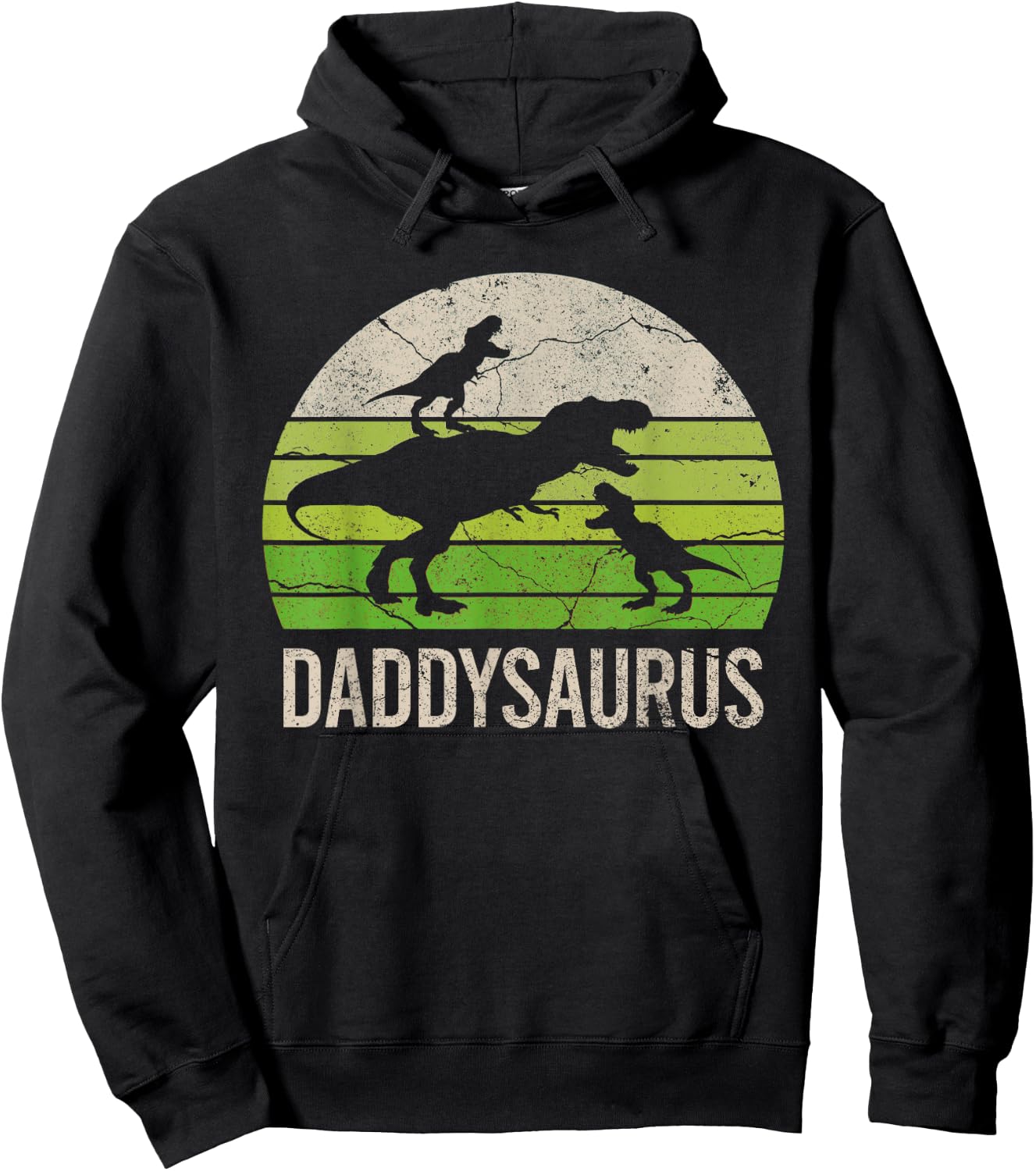 Daddy Dinosaur Funny Dad Daddysaurus 2 Two kids 2020 Gift Hoodie - Hoodie | Black
