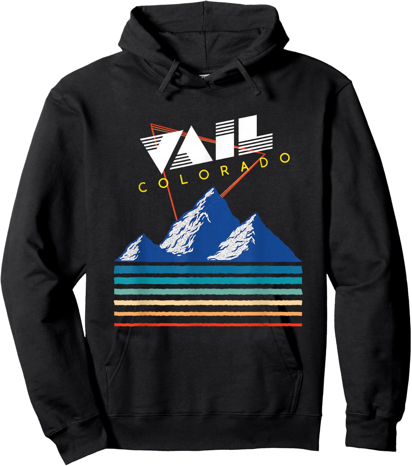 Vail Colorado - USA Ski Resort 1980s Retro Collection Hoodie - Hoodie | Black