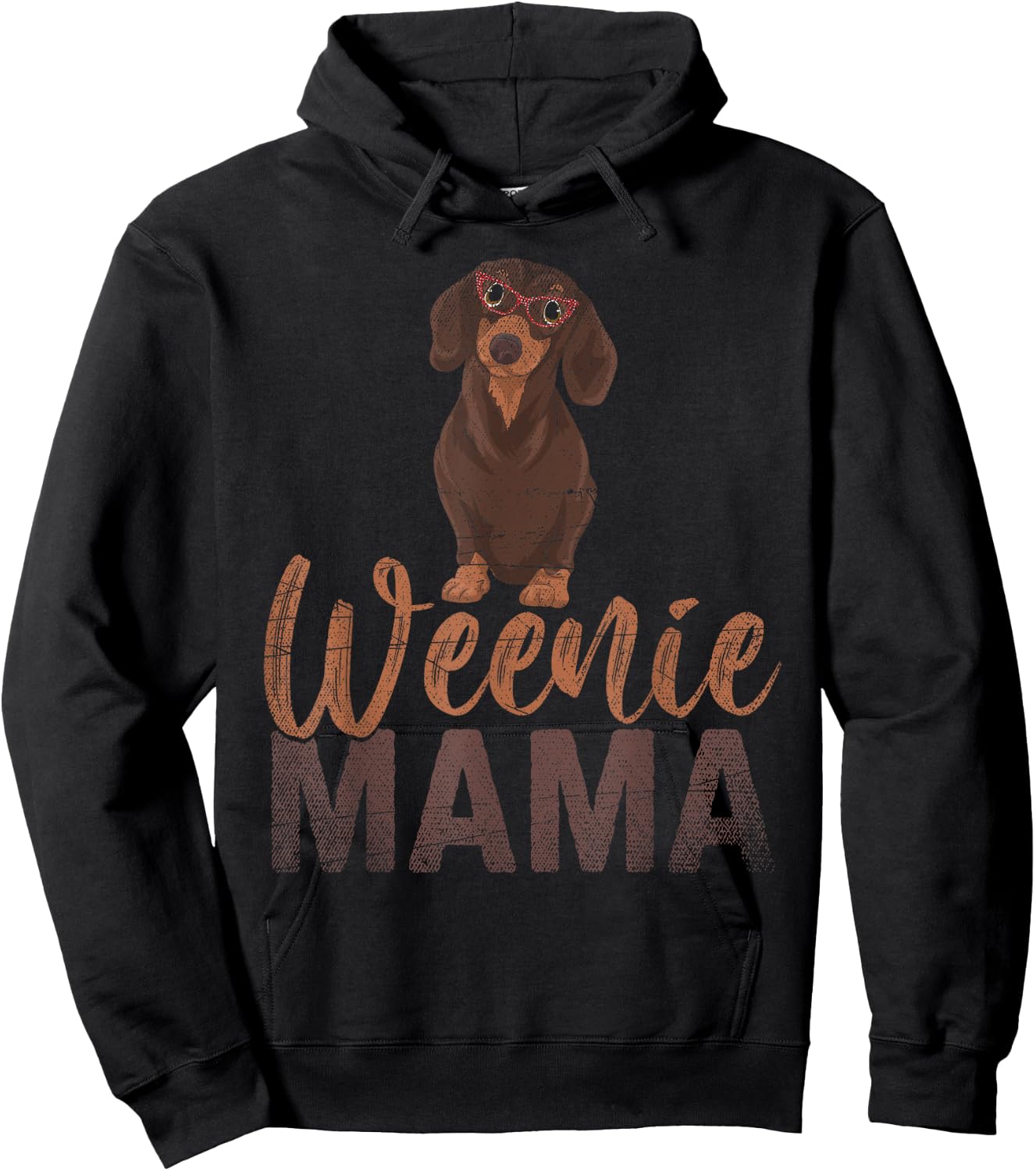 Dog Lover Women Gift Weenie Mama Pet Mom Wiener Dachshund Hoodie - Hoodie | Black