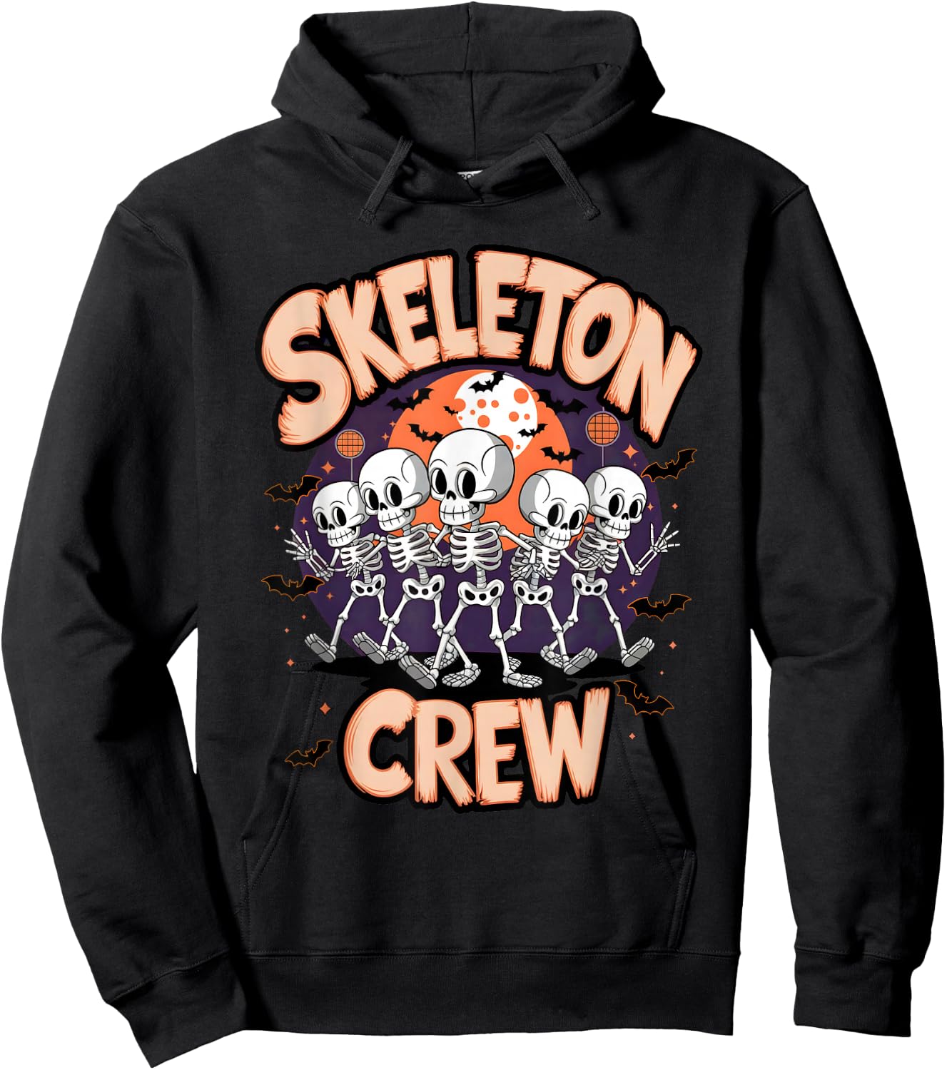 Dancing Skeleton Crew Halloween Party Fun Spooky Design Hoodie - Hoodie | Black