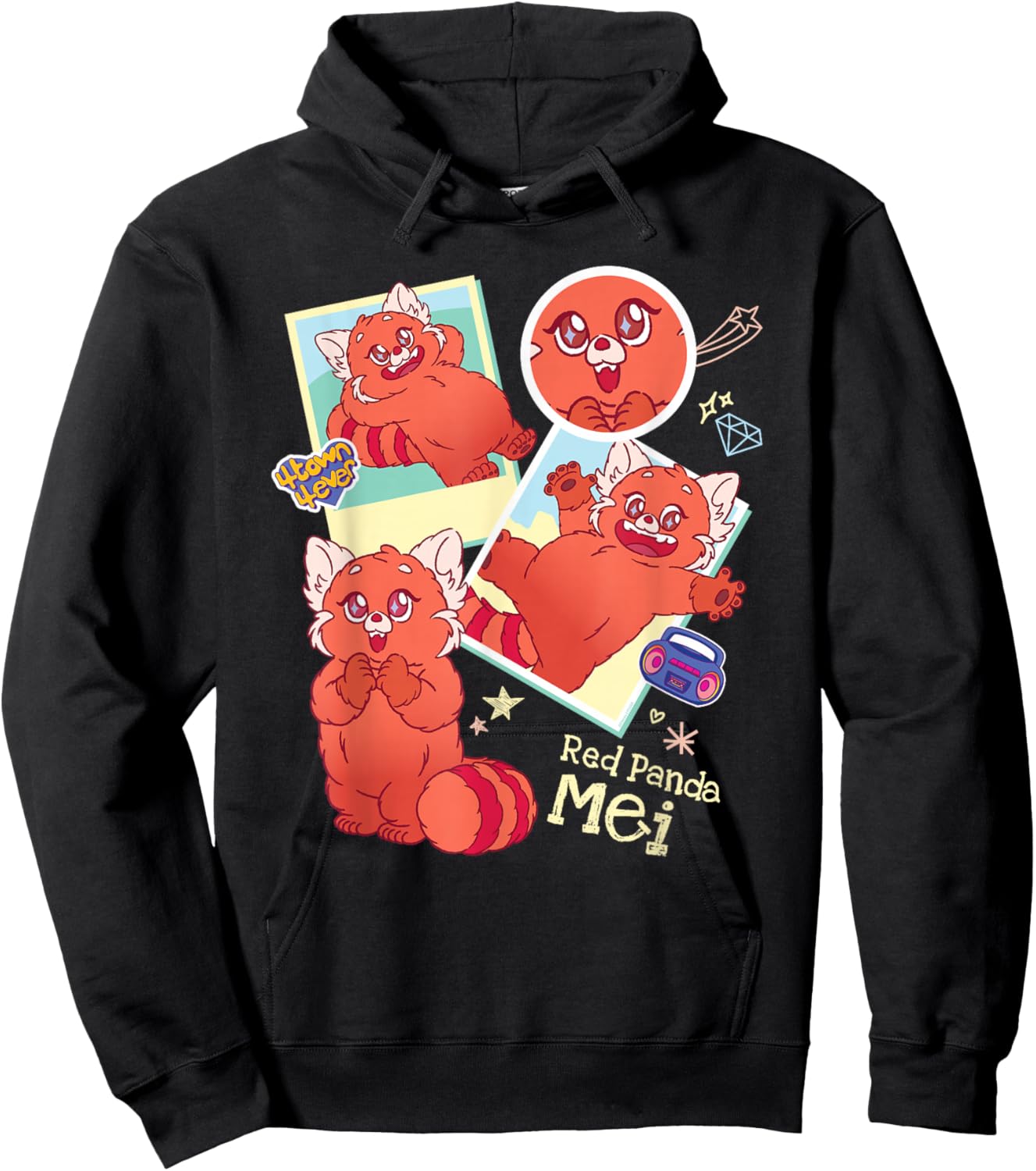 Disney and Pixar’s Turning Red Panda Mei Cute 4 Town 4Ever Hoodie - Hoodie | Black
