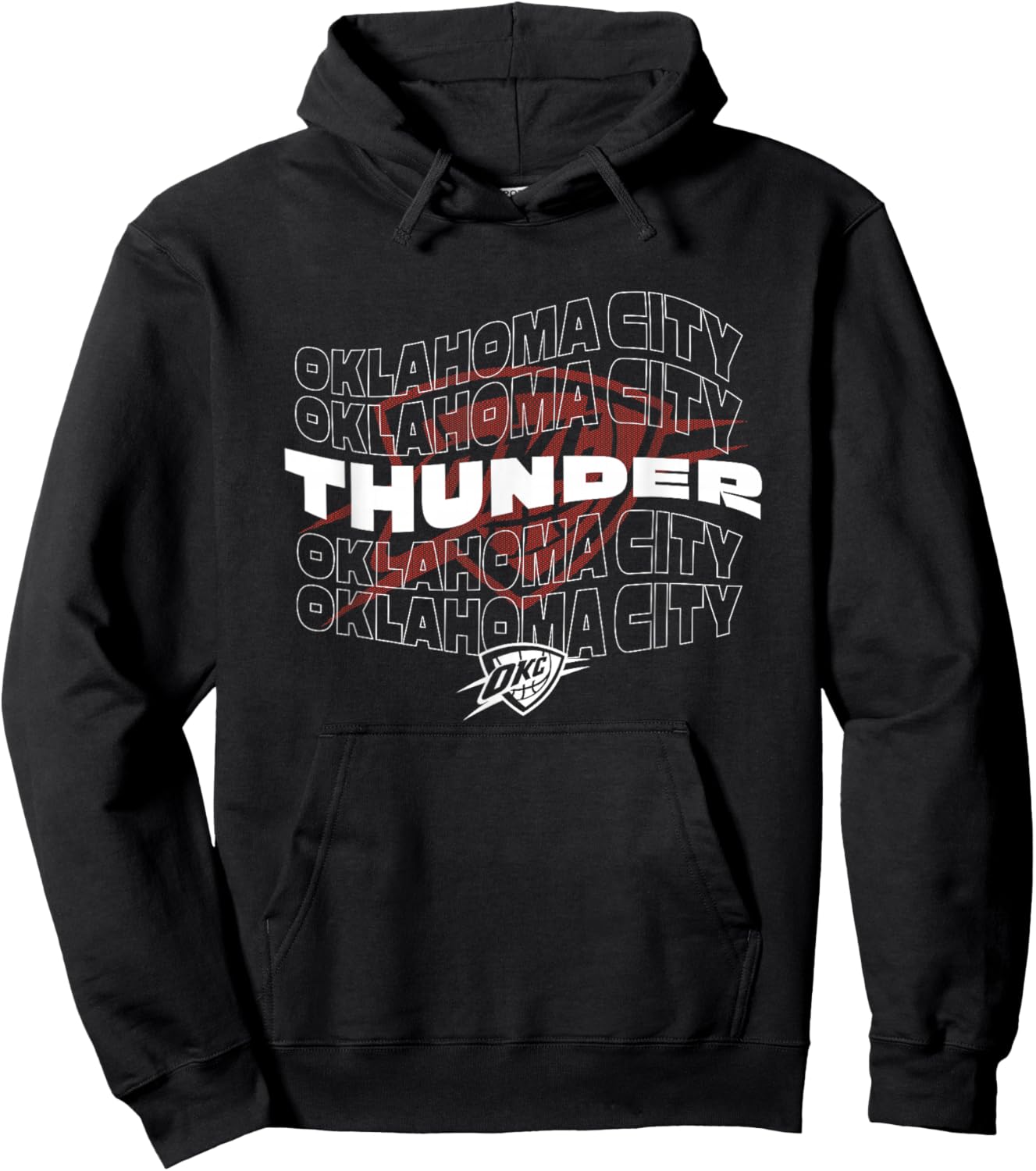 NBA Oklahoma City Thunder Wave Outline Team Logo Hoodie - Hoodie | Black