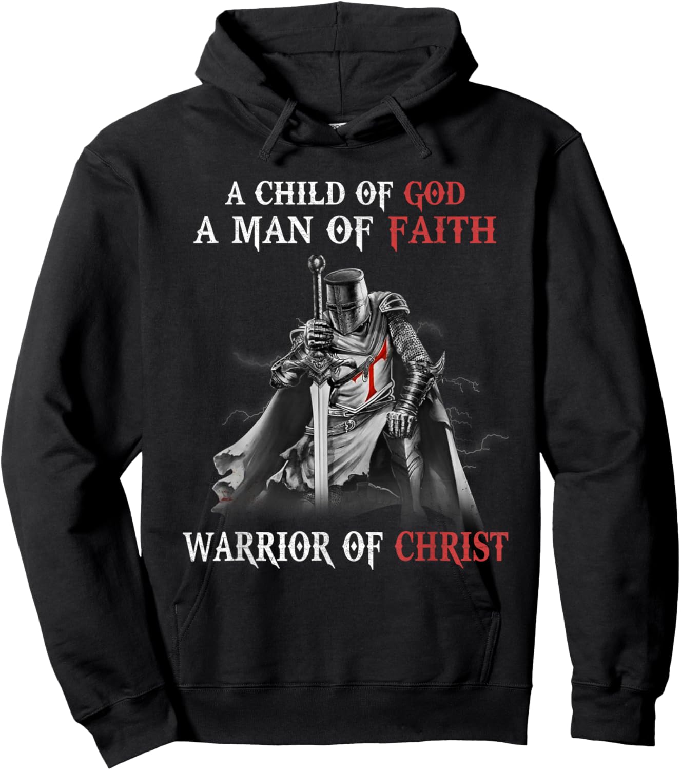 Knight Templar Faith A Warrior Of Christ Hoodie - Hoodie | Black