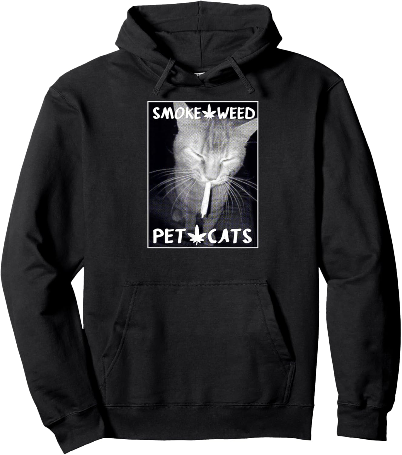 Smoke Weed, Pet Cats Graphic - Weed and Cat Lovers Women Hoodie - Hoodie | Black