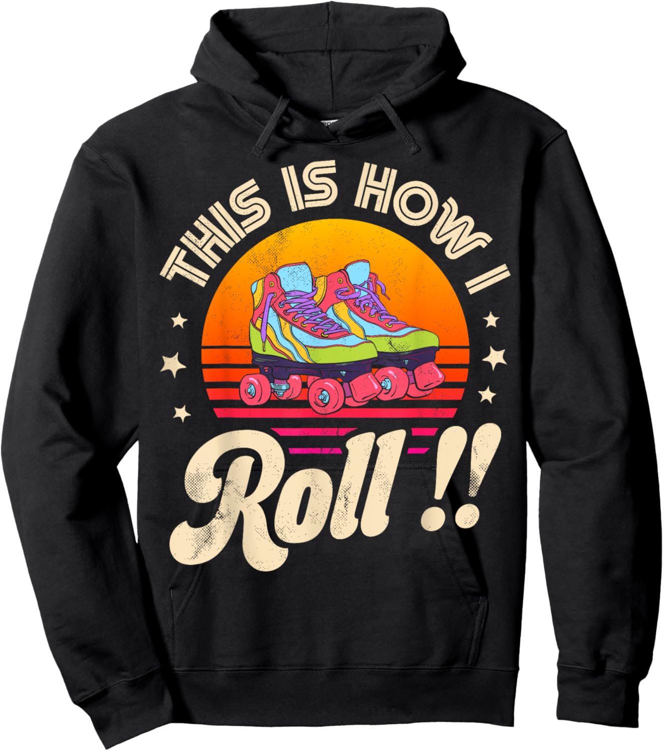 Roller Skating This Is How I Roll Skater Skate Retro Vintage Hoodie - Hoodie | Black