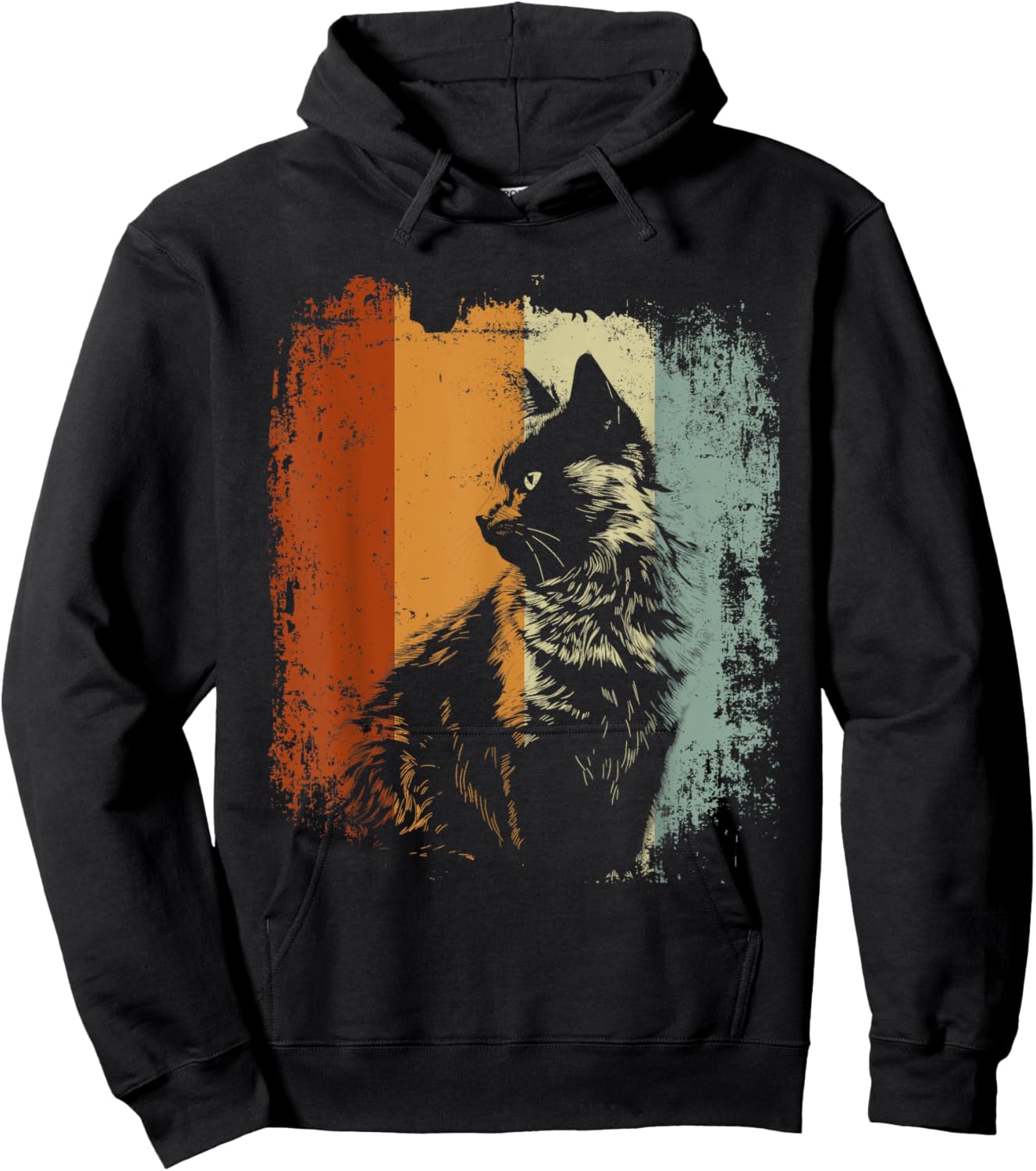 Nebelung Cat Retro Style Hoodie - Hoodie | Black