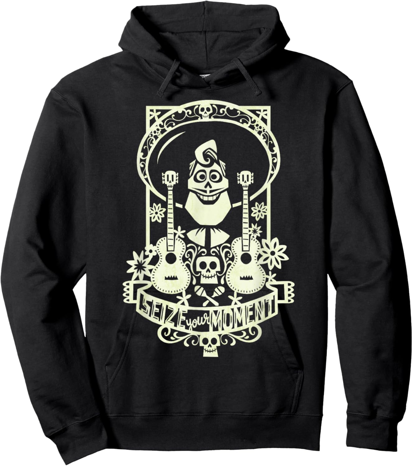 Disney Pixar Coco Ernesto De La Cruz Seize Your Moment Logo Hoodie - Hoodie | Black
