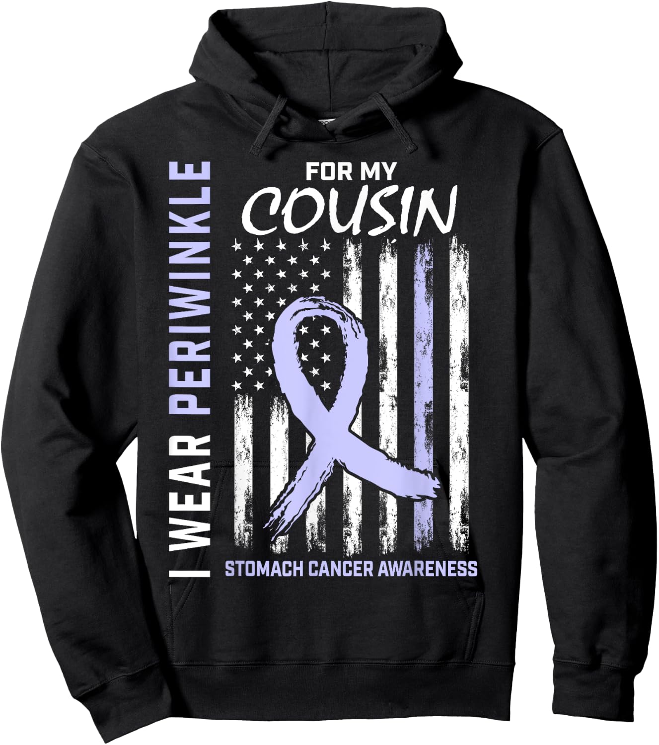 Periwinkle For My Cousin Stomach Cancer Awareness Shirt Hoodie - Hoodie | Black