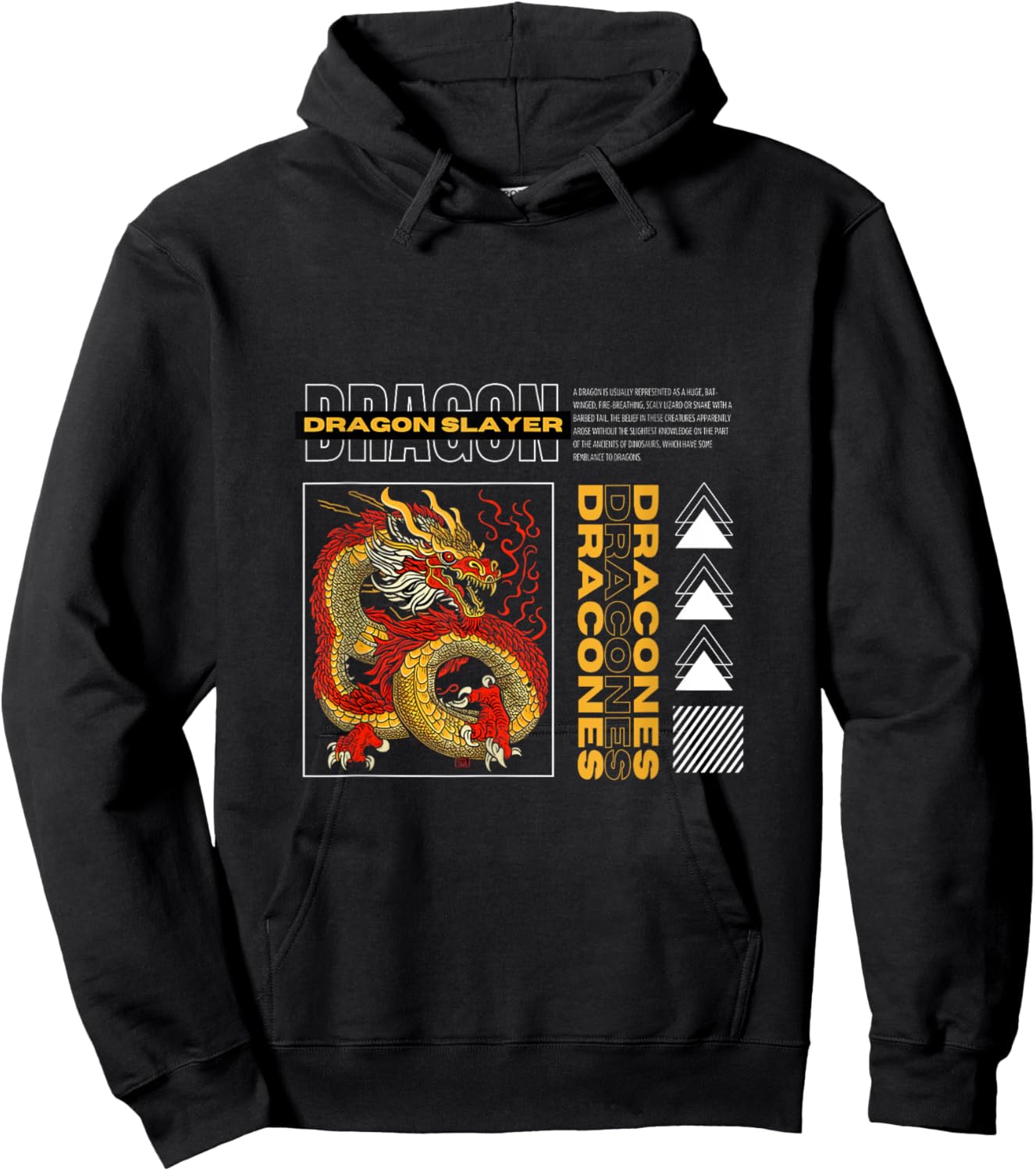Vintage Dragon Slayer T shirt Hoodie - Hoodie | Black