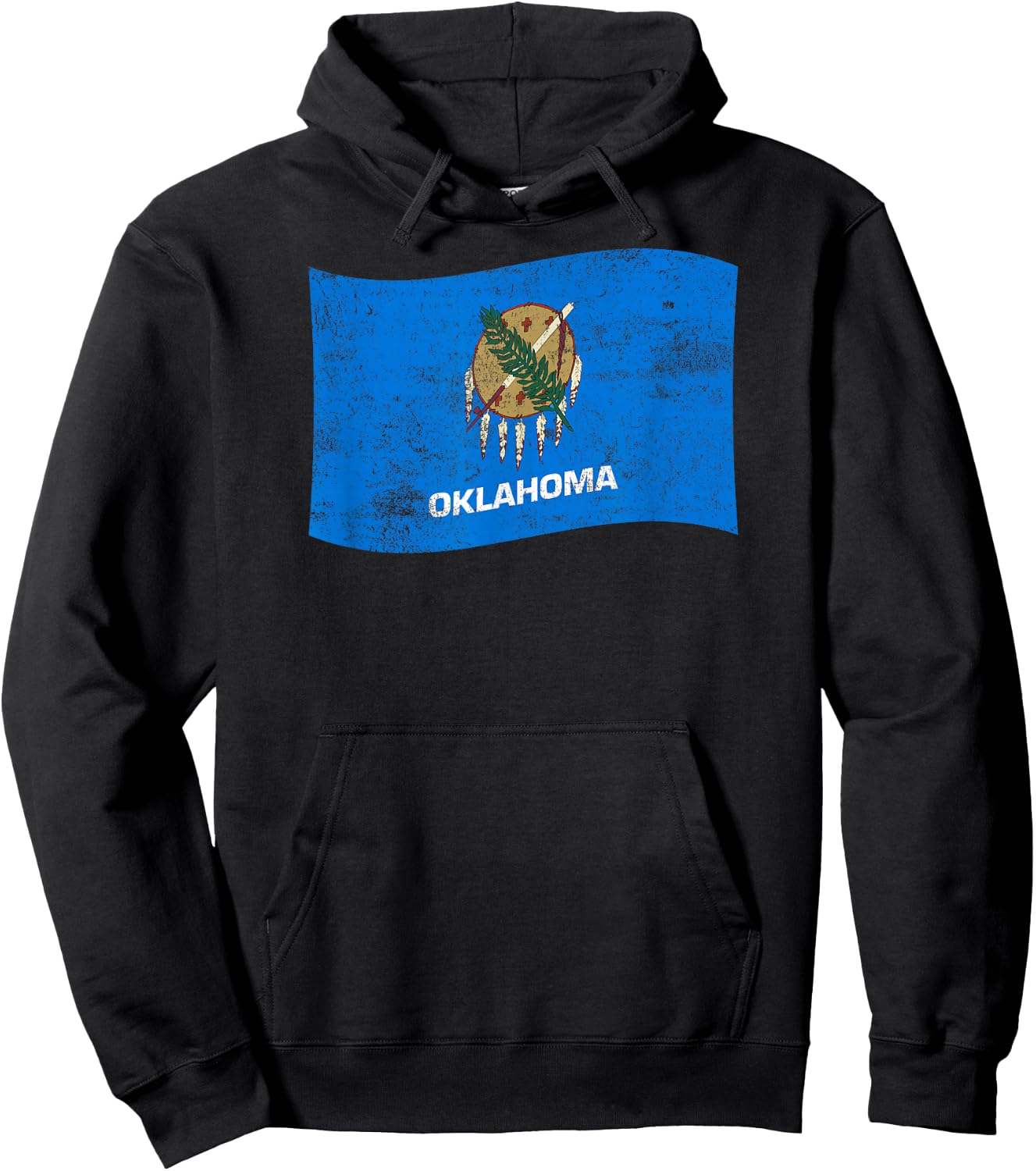 Oklahoma Waving State Flag – OK Oklahoman Hoodie - Hoodie | Black