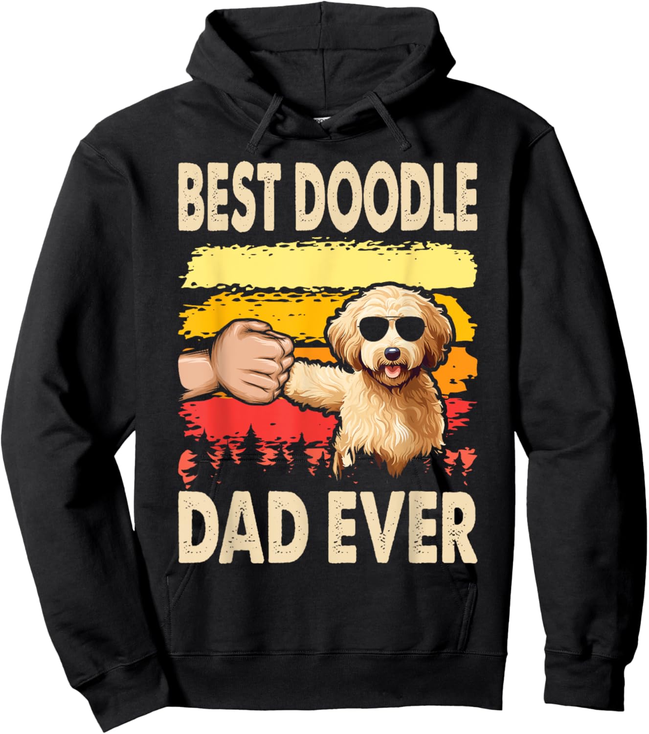 Best Doodle Dad Ever Goldendoodle Dog Dad Father's Day Hoodie - Hoodie | Black