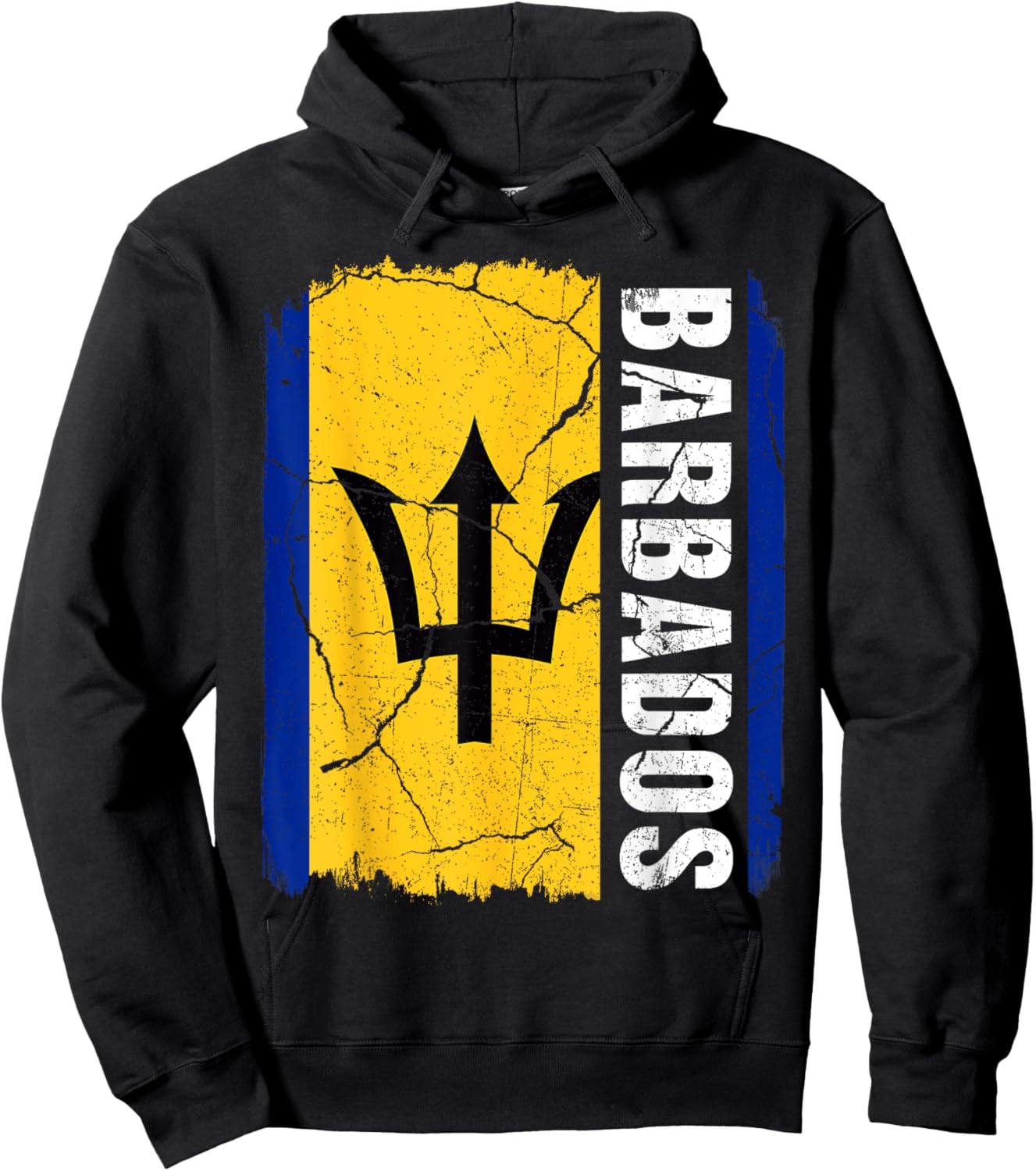 Vintage Barbadian Flag Barbados Pride Roots Heritage Hoodie - Hoodie | Black