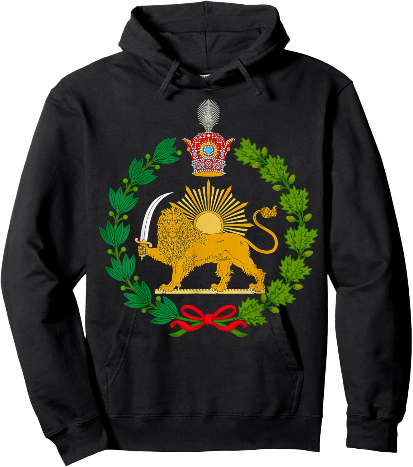 Imperial Emblem of the Pahlavi Dynasty Lion and Sun Hoodie - Hoodie | Black