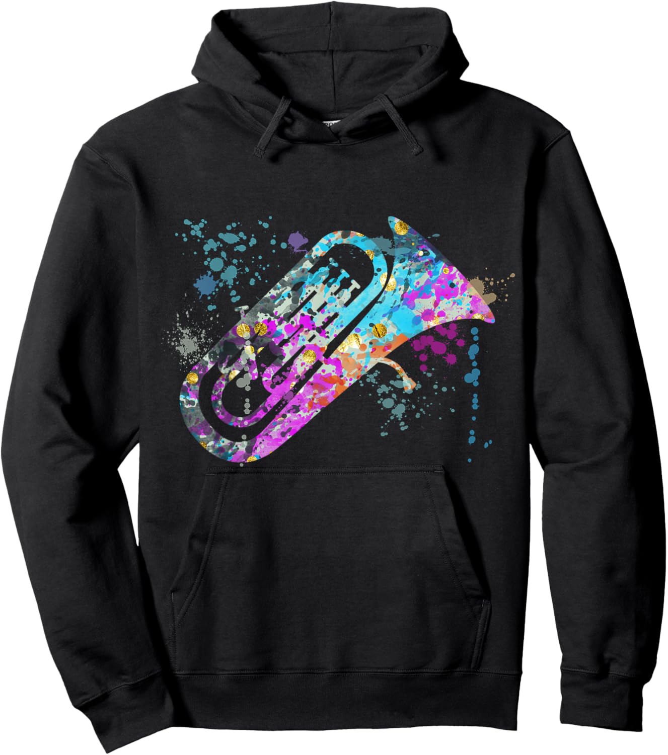 Abstract Euphoniums Instruments Silhouette Euphoniums Hoodie - Hoodie | Black