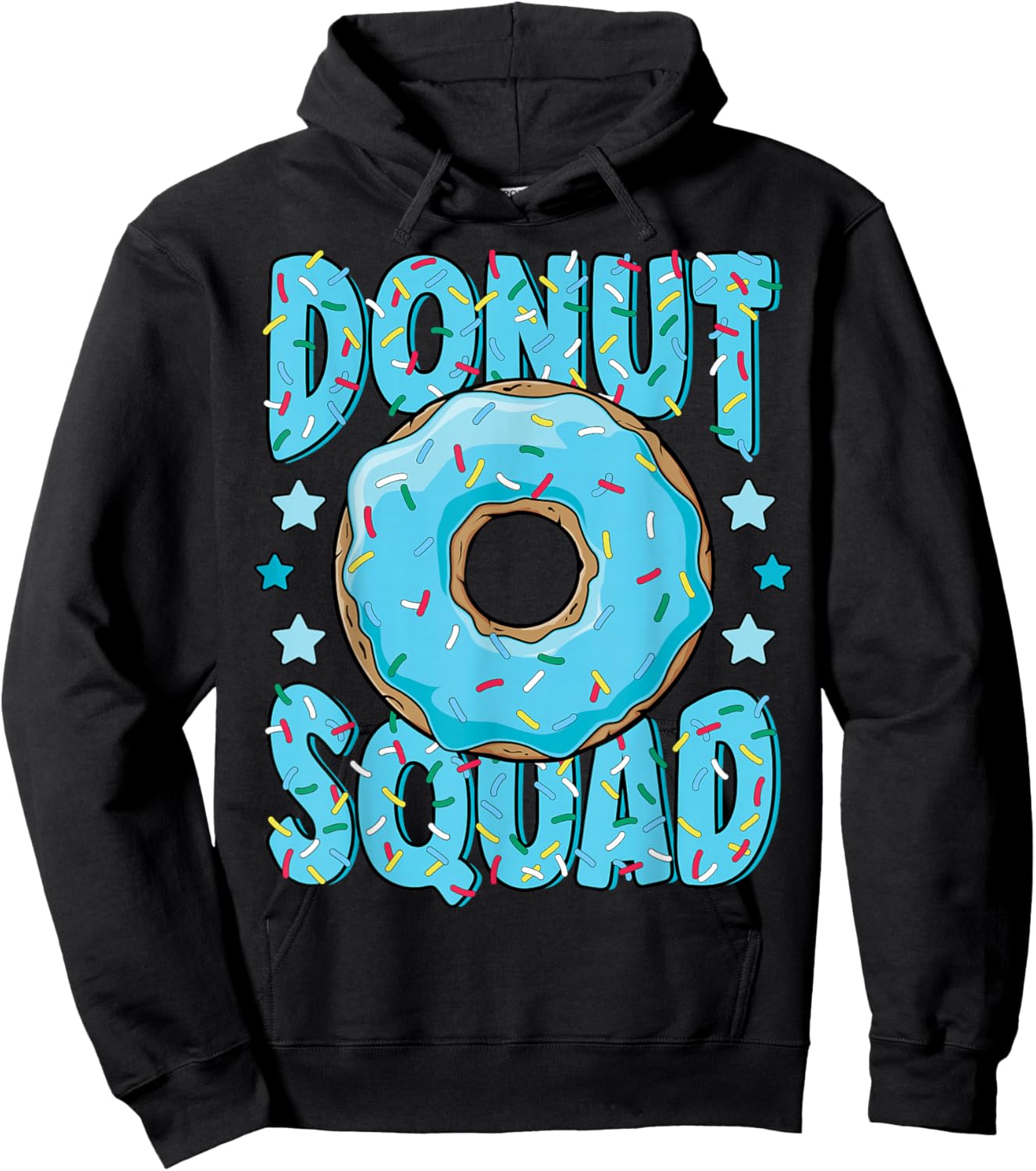 Blue Donut Squad Sprinkles Donut Lover Matching Donut Party Hoodie - Hoodie | Black