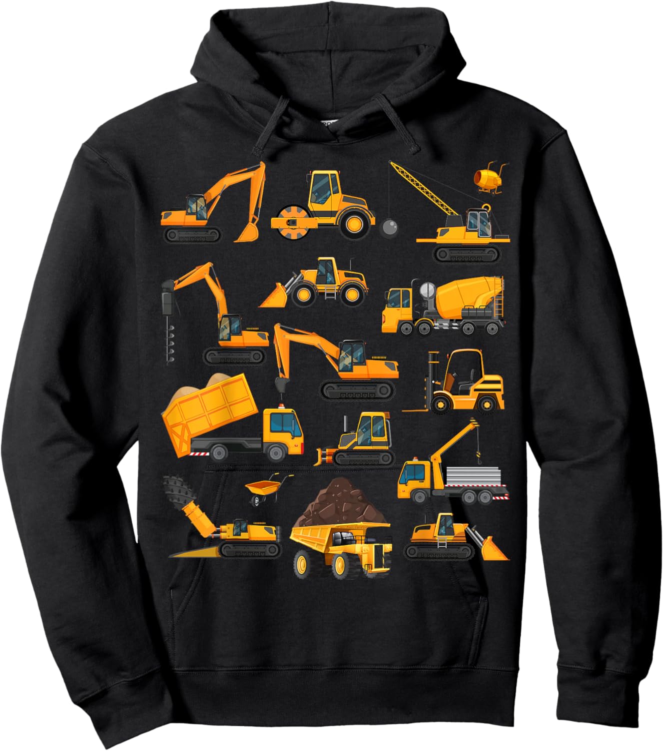 Vehicles Construction Trucks Gifts Women Boys Girls Hoodie - Hoodie | Black