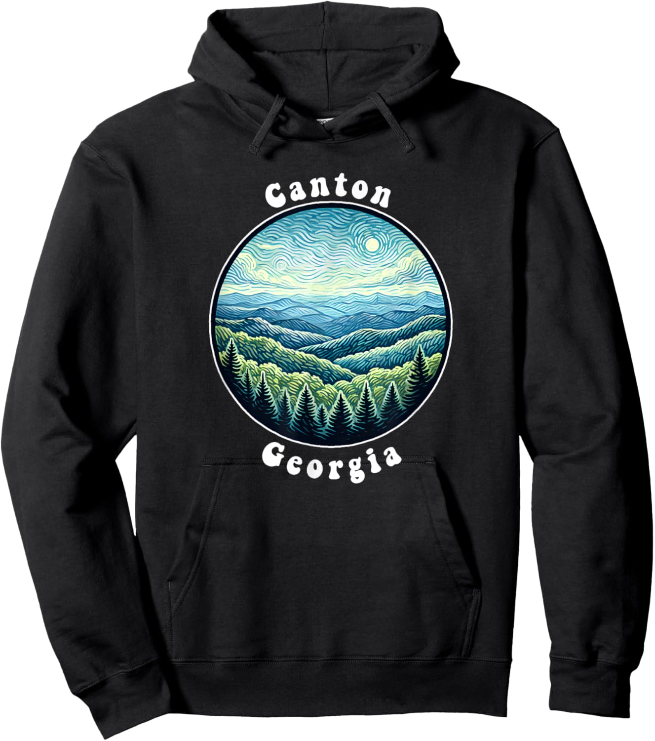 Canton Georgia Mountains Forest Vacation Souvenir Hoodie - Hoodie | Black