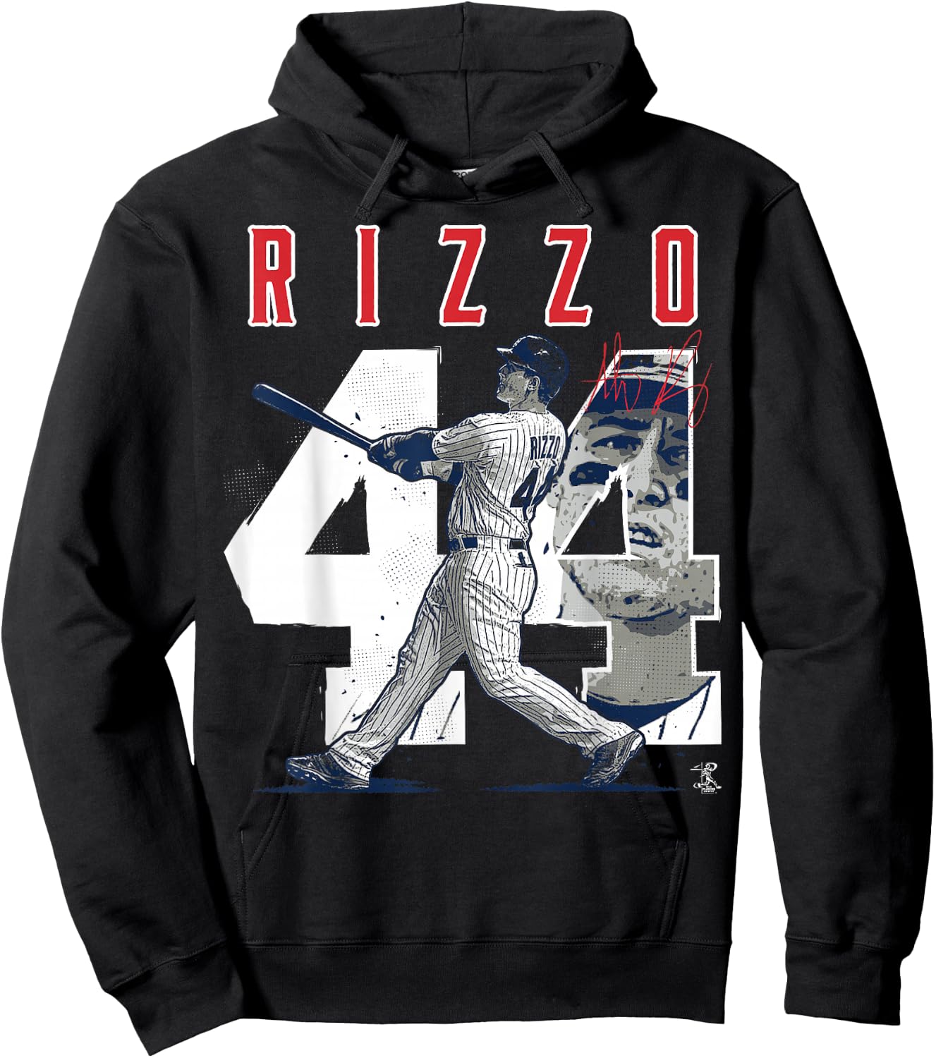 Anthony Rizzo Number & Portrait - Apparel Hoodie - Hoodie | Black