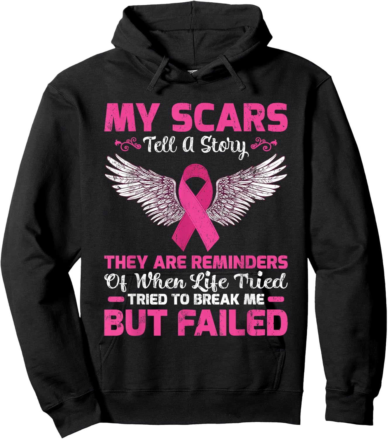 My Scars Tell A Story They Are Reminders Breast Cancer Hoodie - Hoodie | Black
