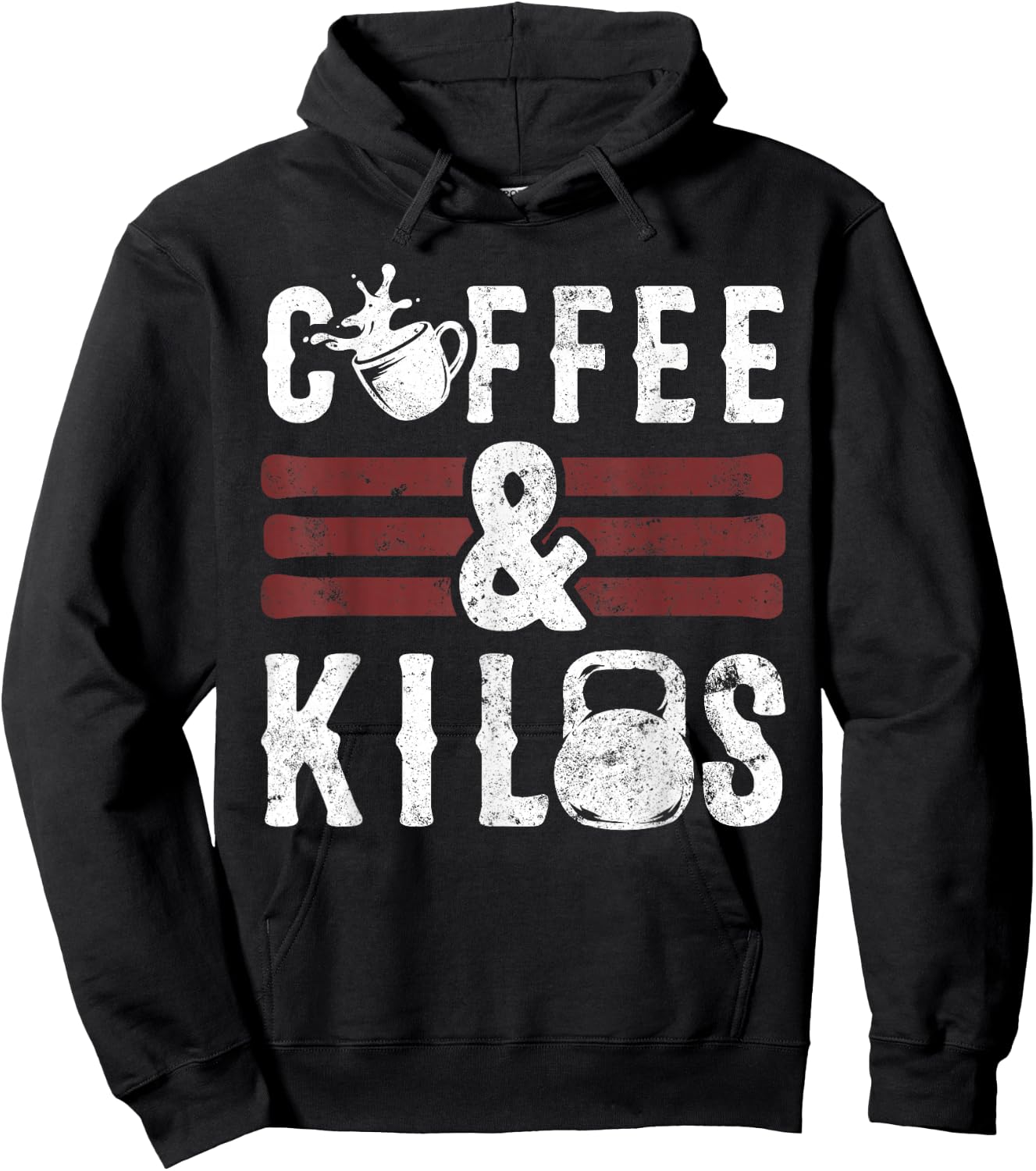 Funny Caffeine Weightlifting Workout Gifts Coffee & Kilos Hoodie - Hoodie | Black