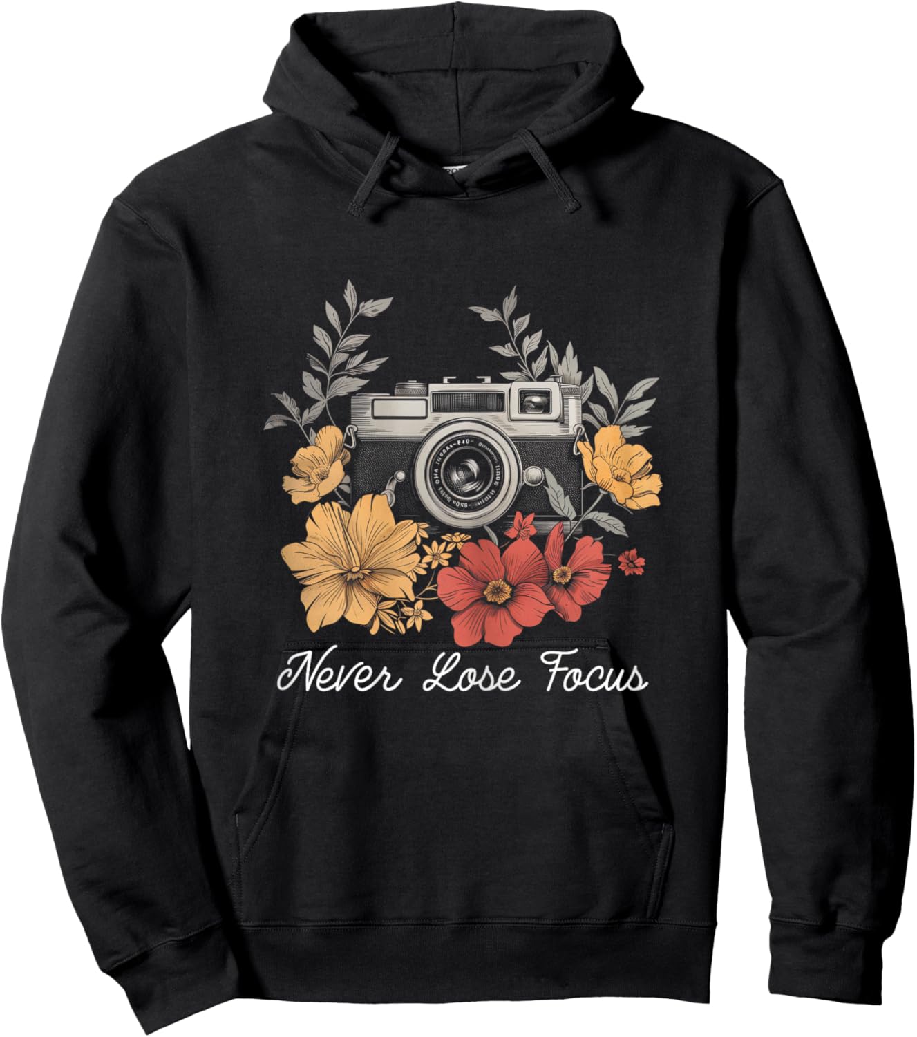 Photographer Never Lose Focus Camera Flowers Photography Hoodie - Hoodie | Black