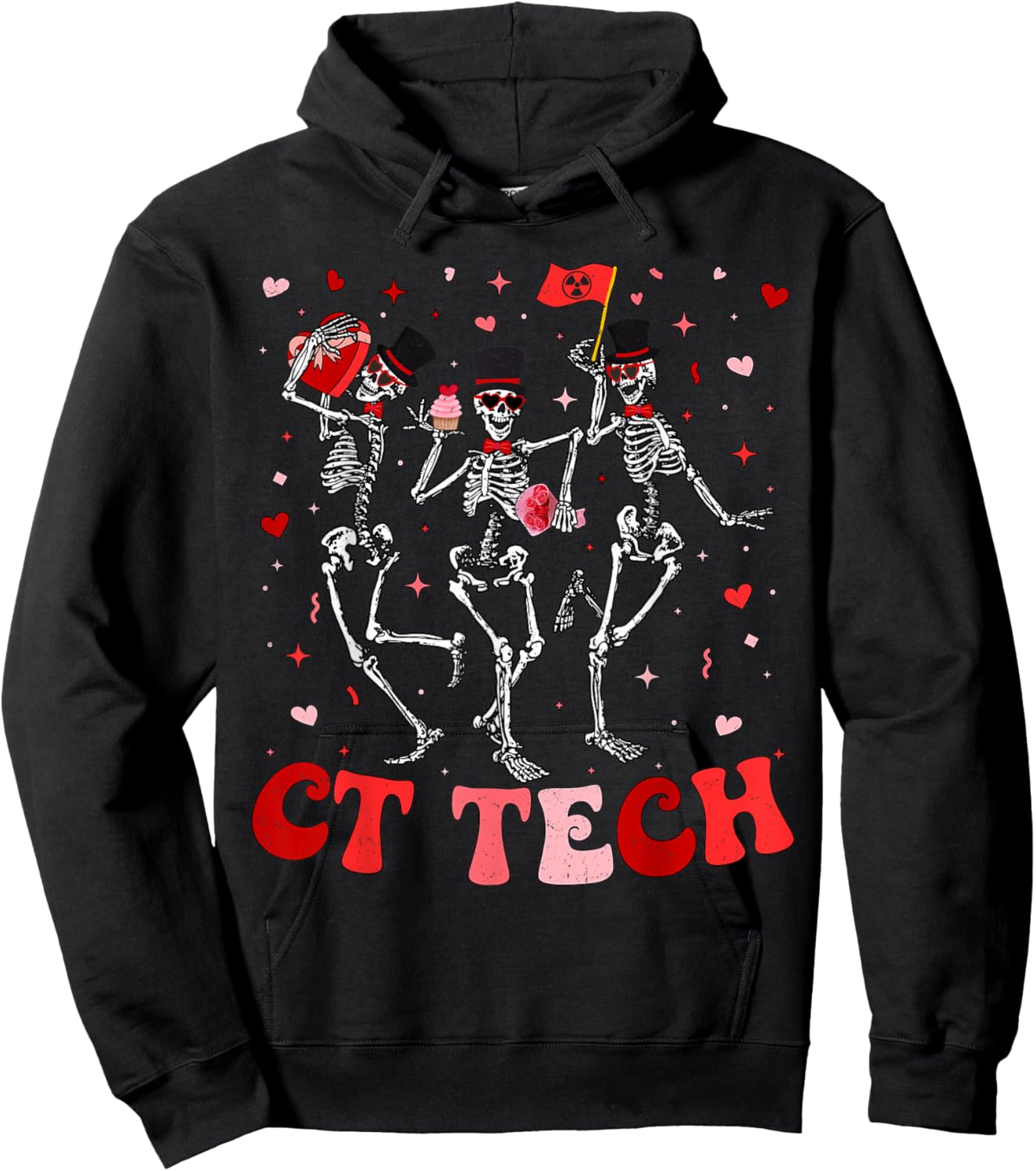 Skeleton CT Tech Computed Tomography Technologist Valentines Hoodie - Hoodie | Black