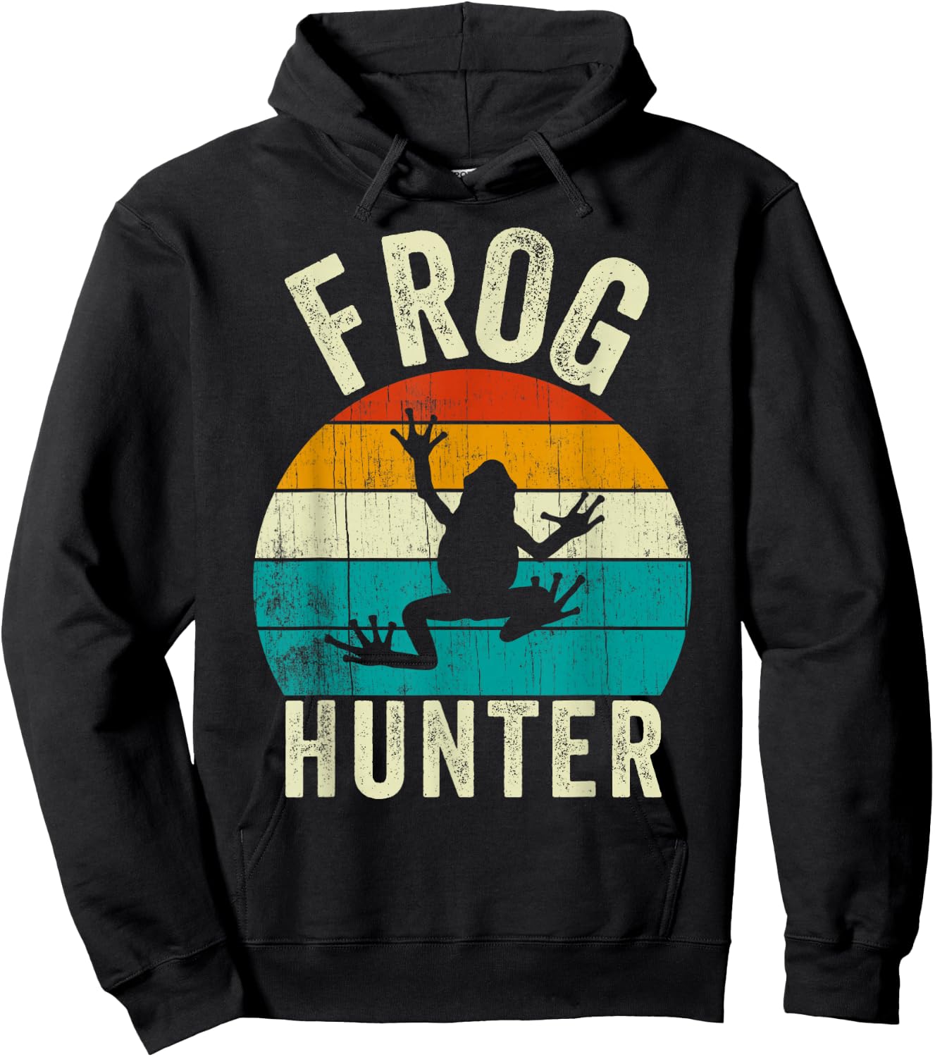 Frog Hunter Funny Vintage Frogs Catcher Kids Hoodie - Hoodie | Black