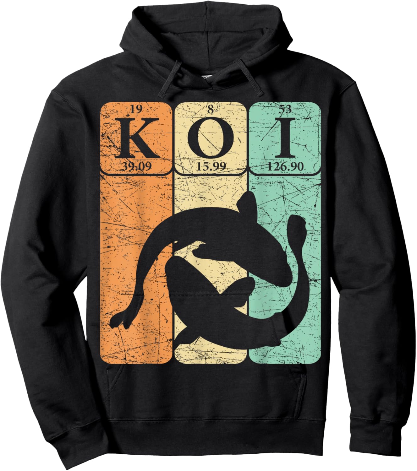 Koi Periodic Table Elements Japanese Koi Carp Fish Hoodie - Hoodie | Black