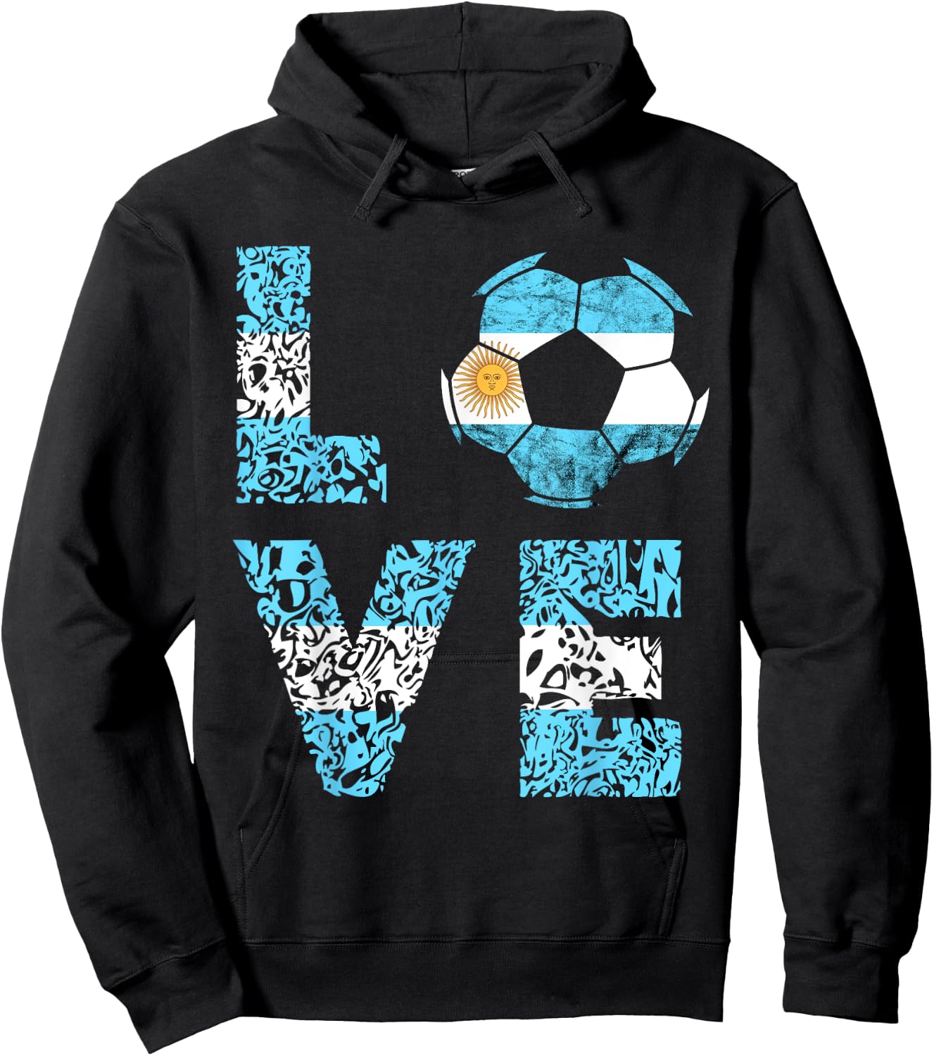Argentina Soccer Team Argentina Love Ball Argentinian Roots Hoodie - Hoodie | Black
