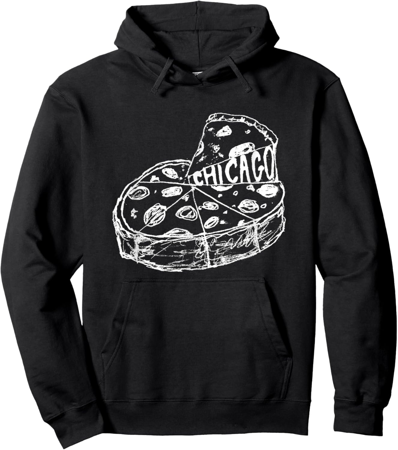Chicago Style Pizza Deep Dish Pizza Thick Crust Food Lover Hoodie - Hoodie | Black