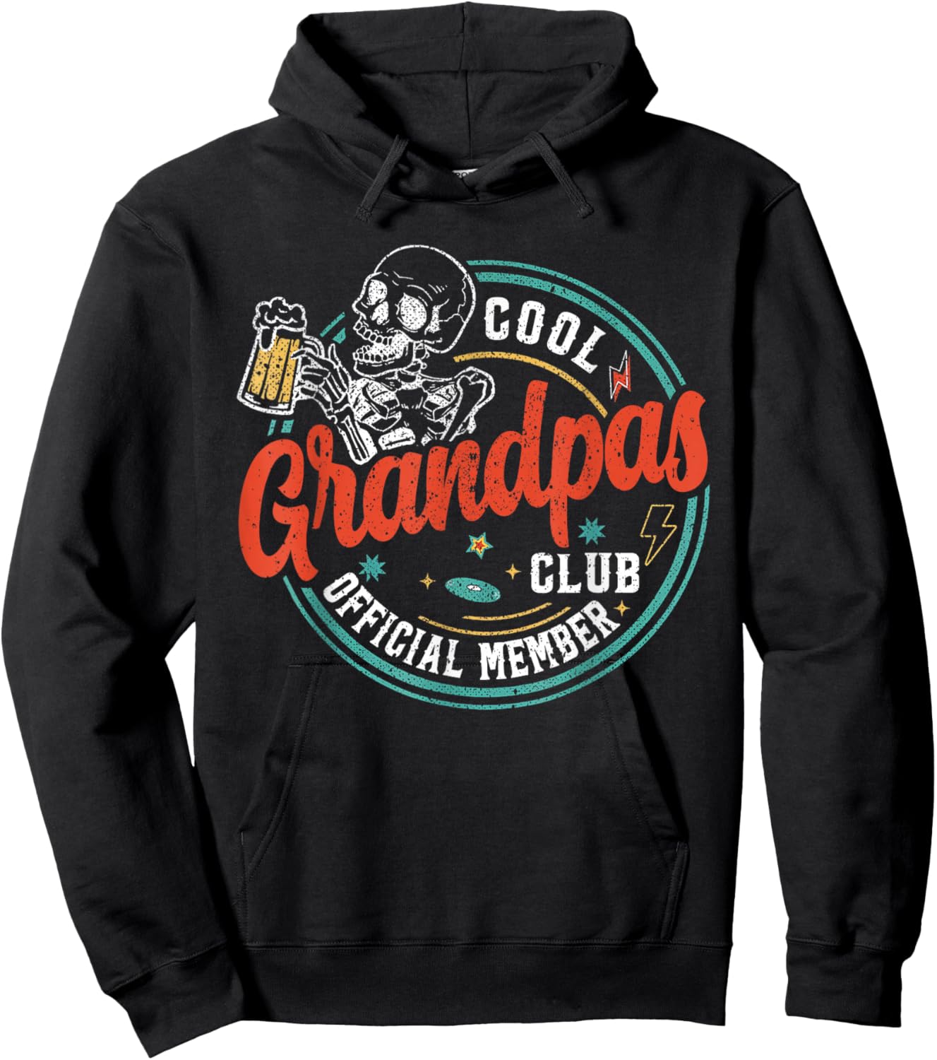 Grandpa Shirt Official Member Cool Grandpas Club Hoodie - Hoodie | Black