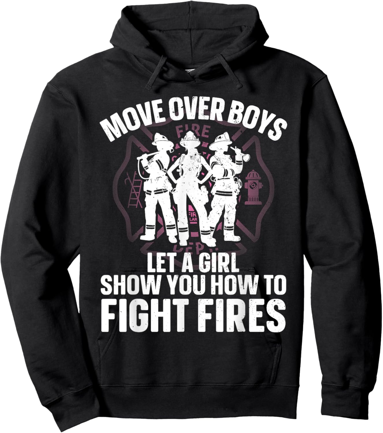 Firefighter Art Girls Firefighting Firefighter Hoodie - Hoodie | Black