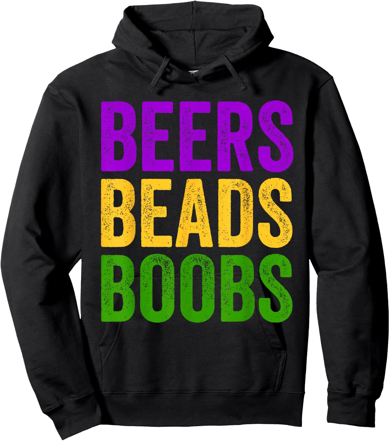 Funny Mardi Gras Beers Beads Boobs New Orleans Gift Hoodie - Hoodie | Black