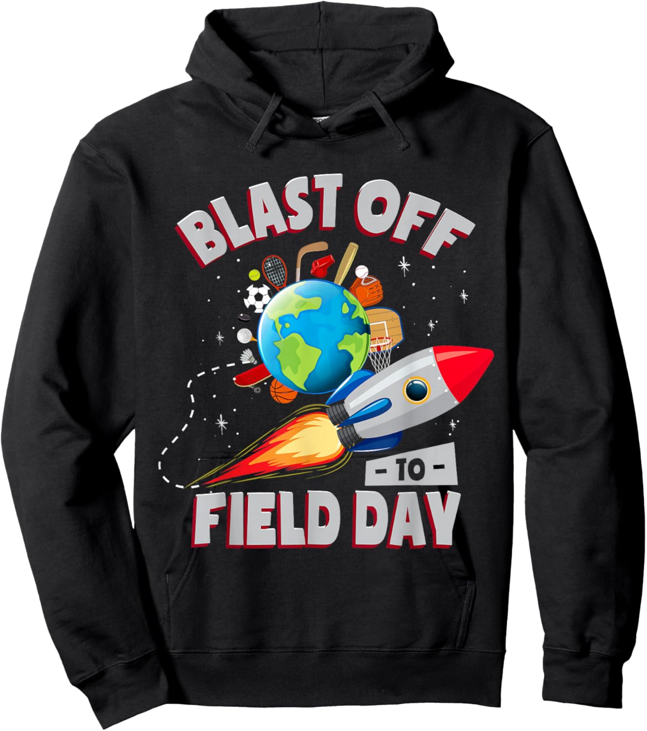 Field Day Rocket Kids School Hoodie - Hoodie | Black