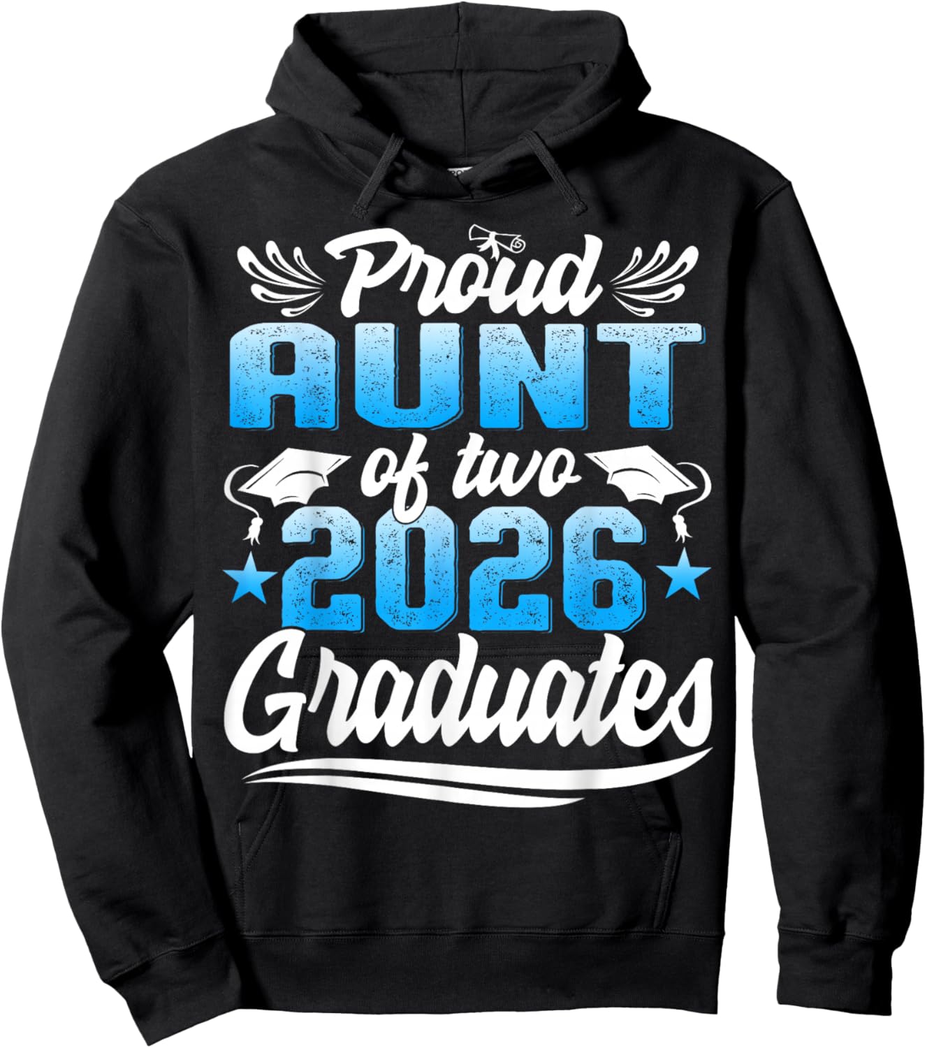 Proud Aunt of Two Class of 2026 Graduates Twins Graduation Hoodie - Hoodie | Black