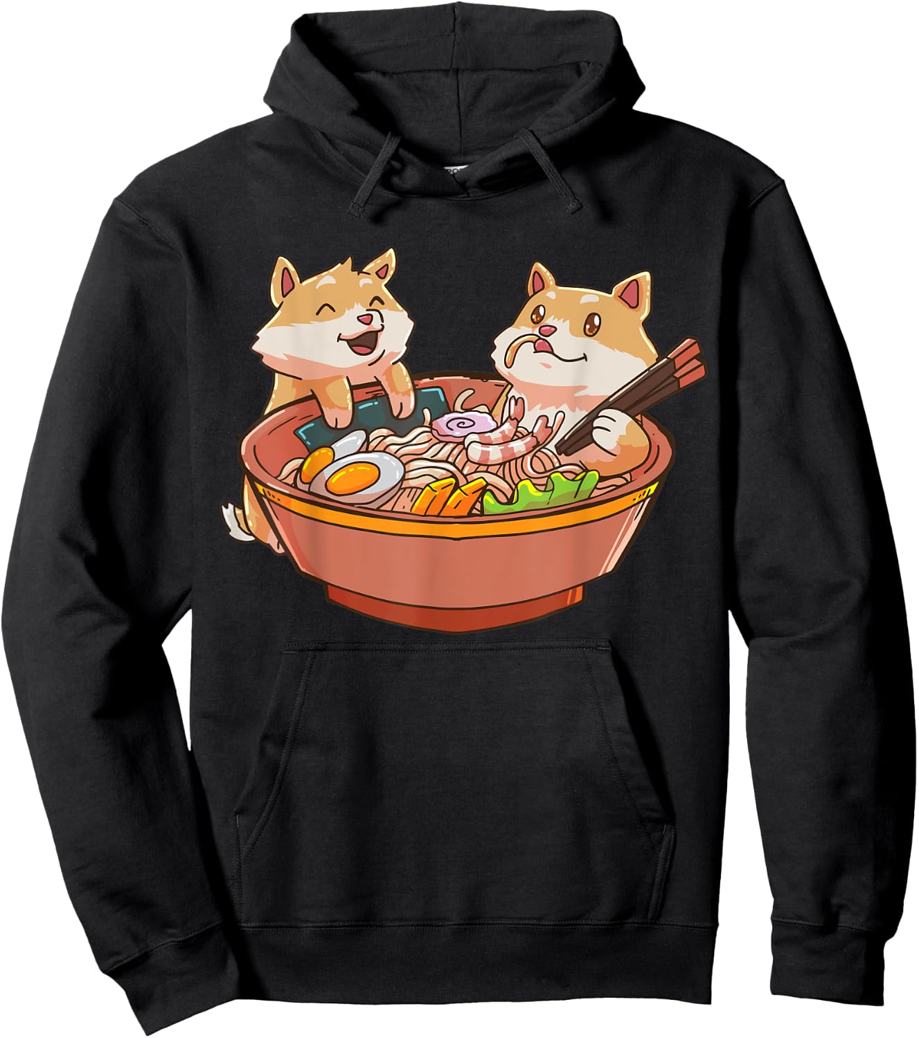 Shiba Inu Dog Ramen Bowl Anime Kawaii Japanese Gift Hoodie - Hoodie | Black