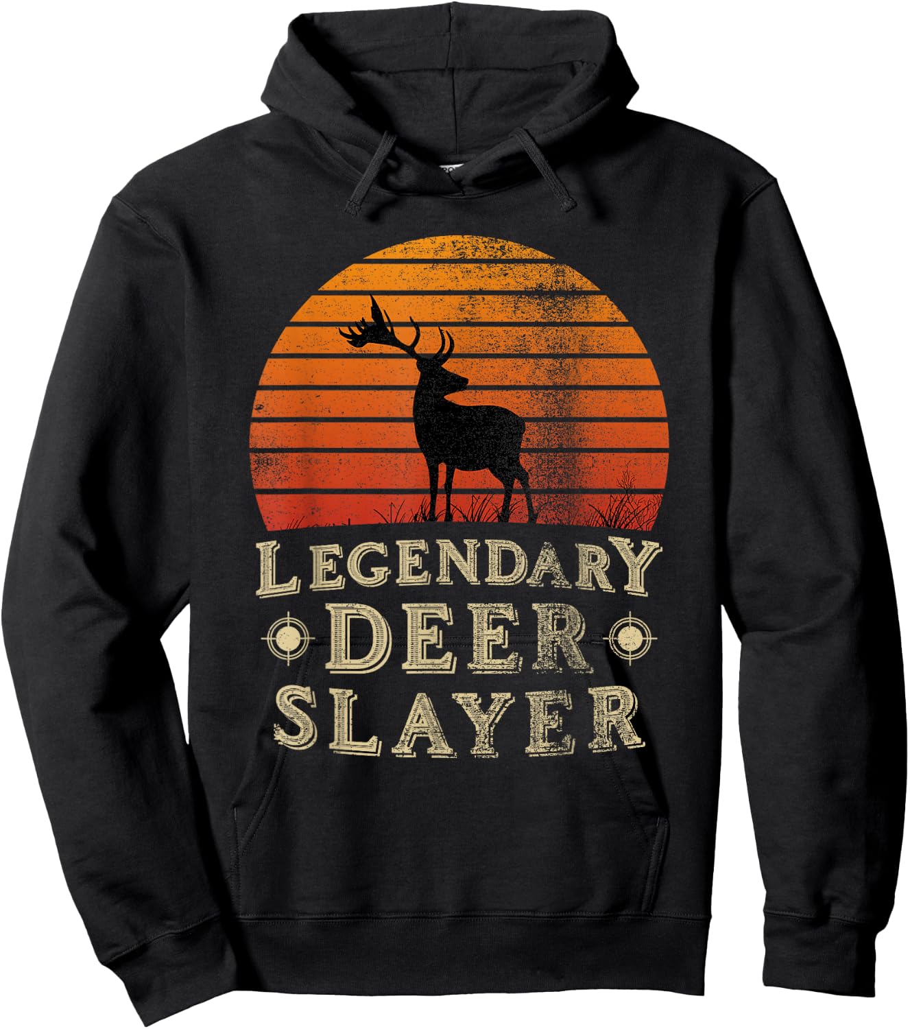 Legendary Deer Slayer Vintage Sunset Deer Hunter Hoodie - Hoodie | Black